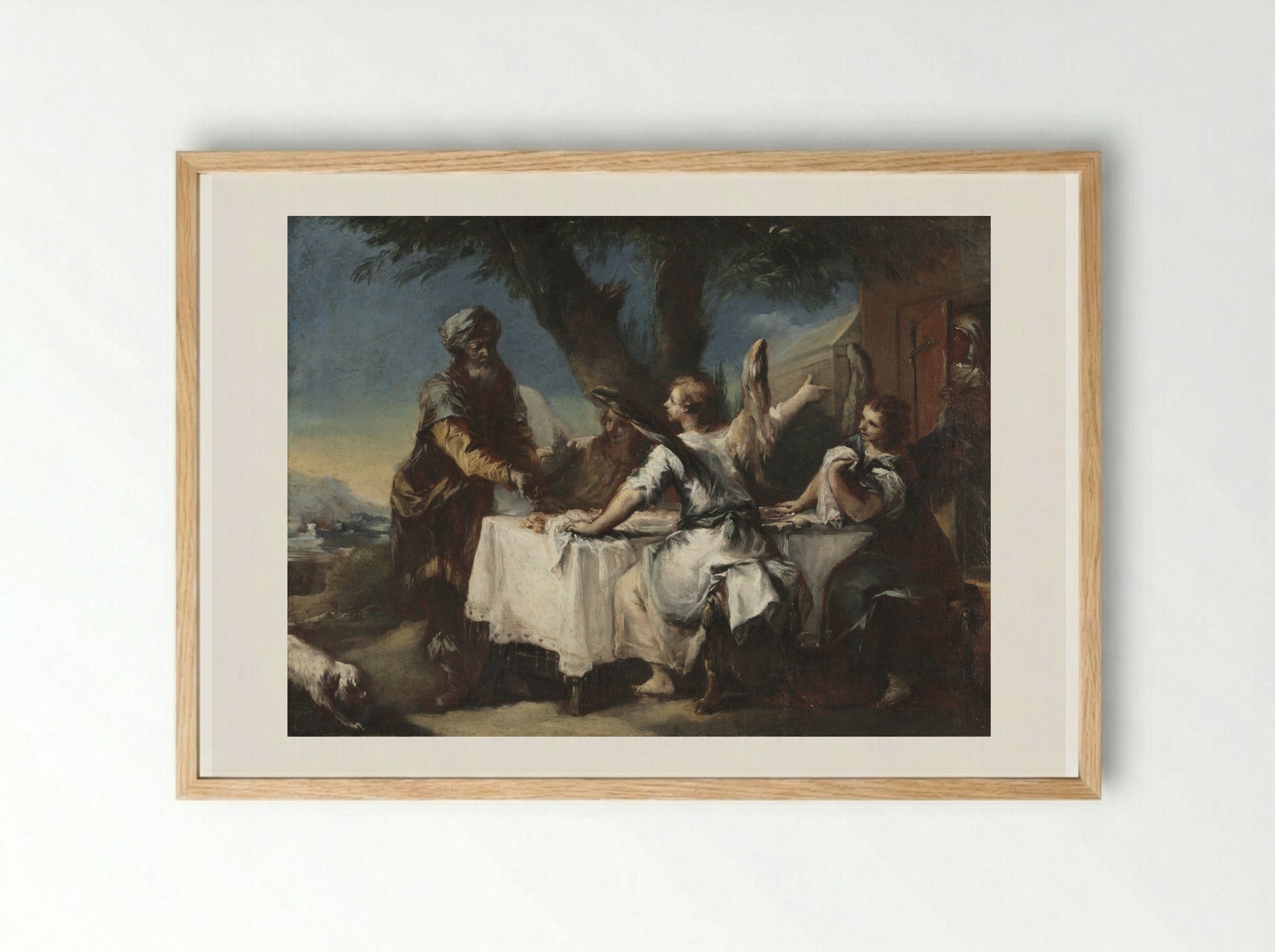 Abraham Welcoming the Three Angels - Francesco Guardi - Framed Print Wood
