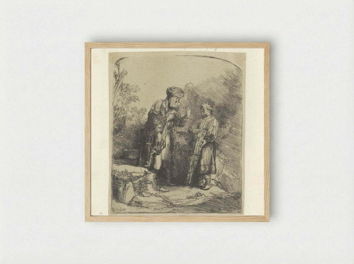 Abraham and Isaac - Henry Louis Basan - Framed Print Wood