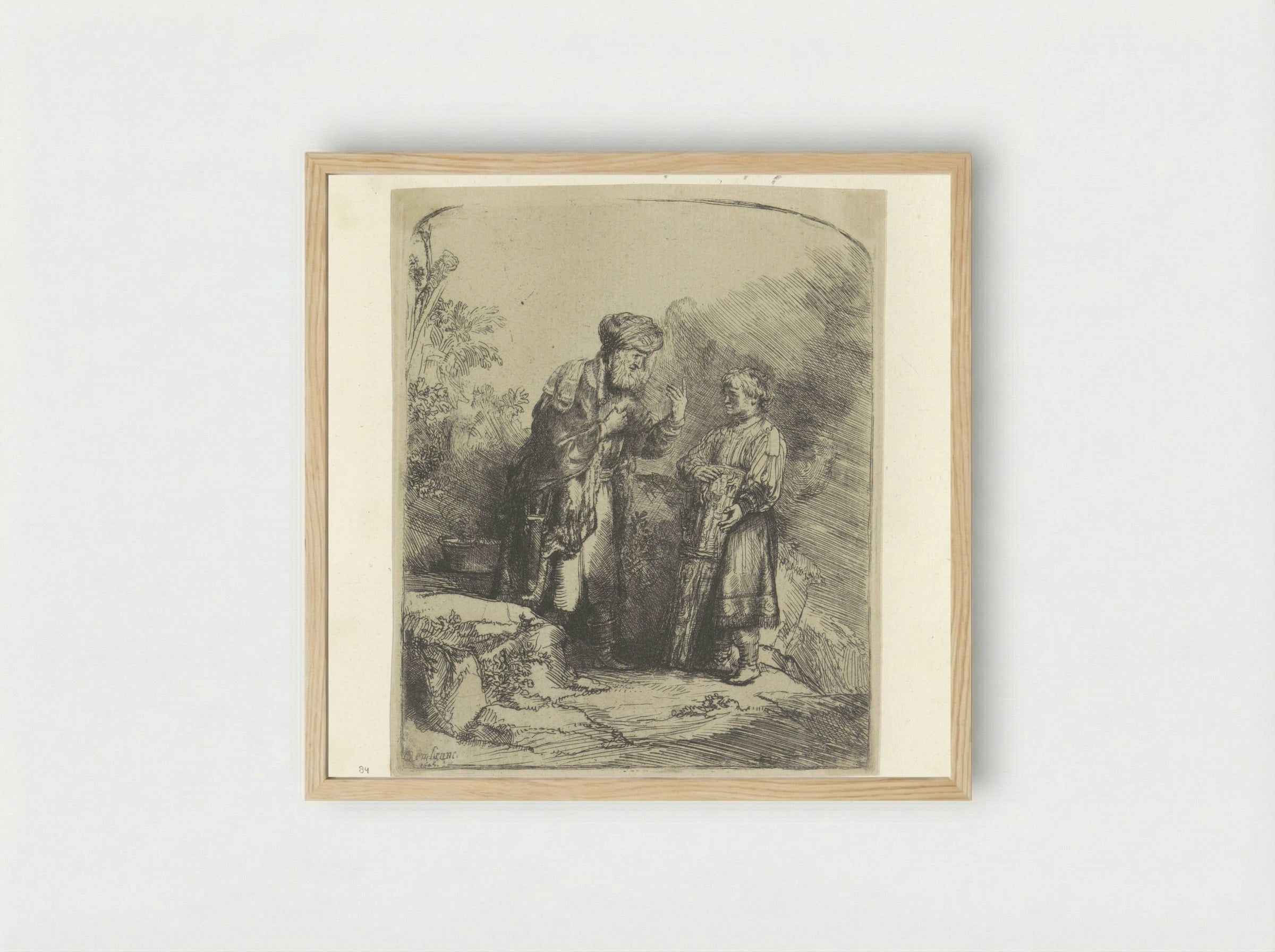Abraham and Isaac - Henry Louis Basan - Framed Print Wood