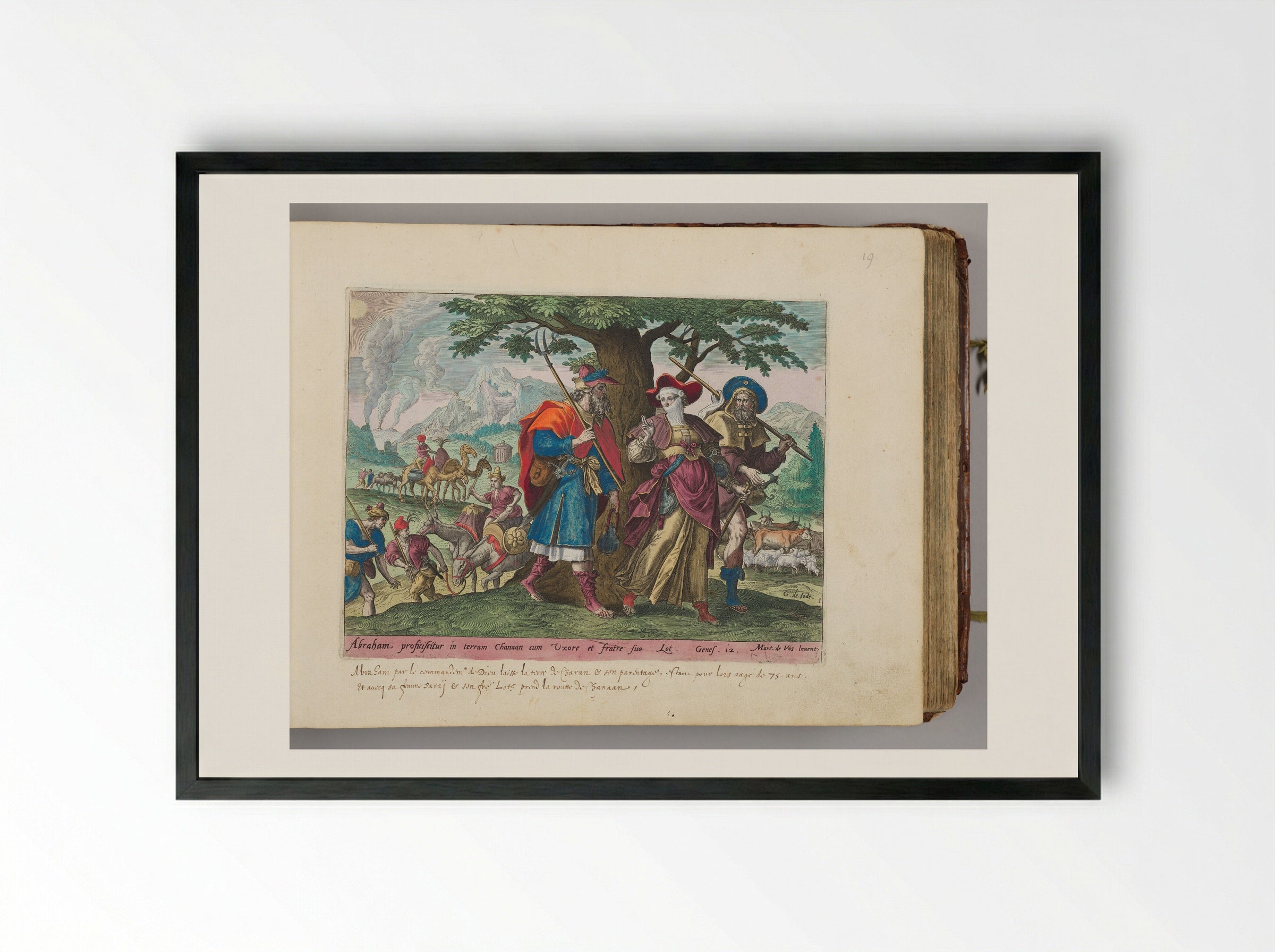 Abraham and Lot Leaving for Canaan - Adriaen Collaert - Framed Print Black