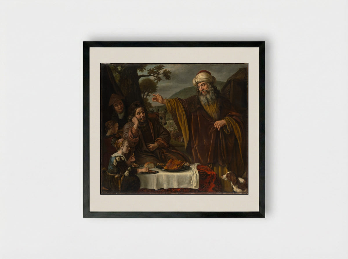Abraham's Parting from the Family of Lot - Jan Victors - Framed Print Black