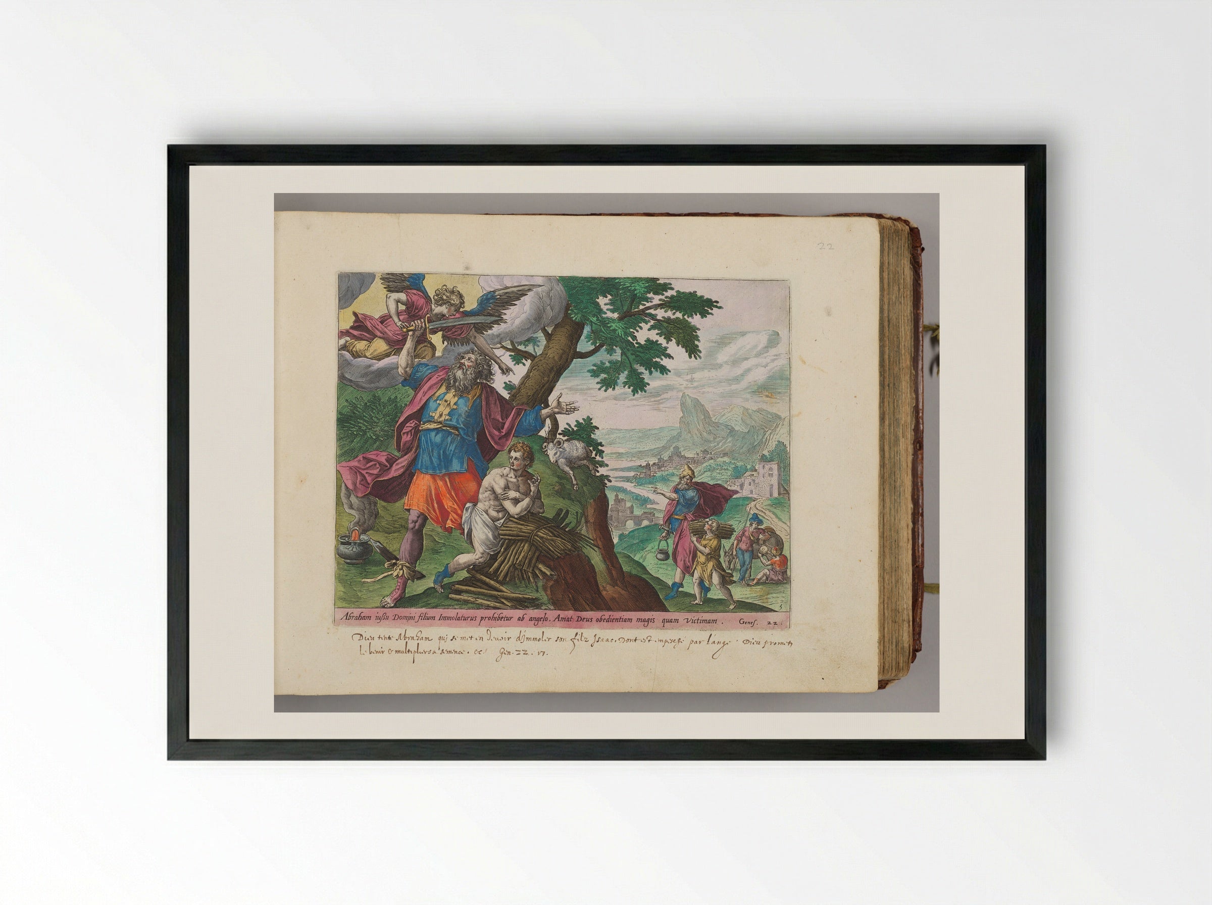 Abraham's Sacrifice of Isaac - Adriaen Collaert - Framed Print Black