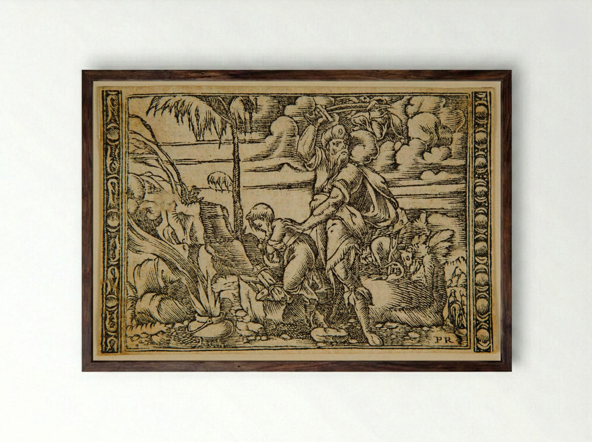 Abraham's Sacrifice - Master PR - Framed Print Dark Wood