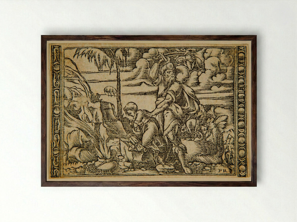 Abraham's Sacrifice - Master PR - Framed Print Dark Wood