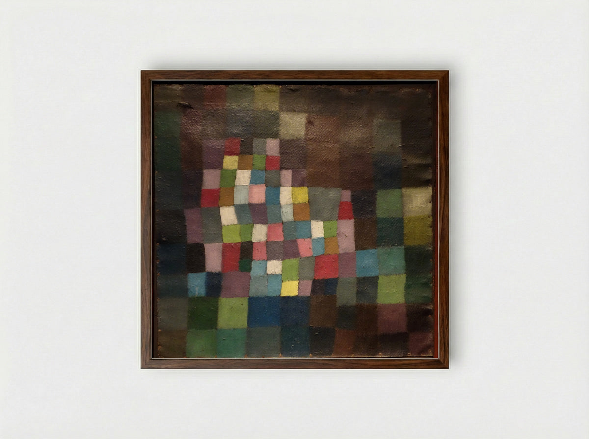 Abstraction with Reference to a Flowering Tree - Paul Klee - Framed Print Dark Wood