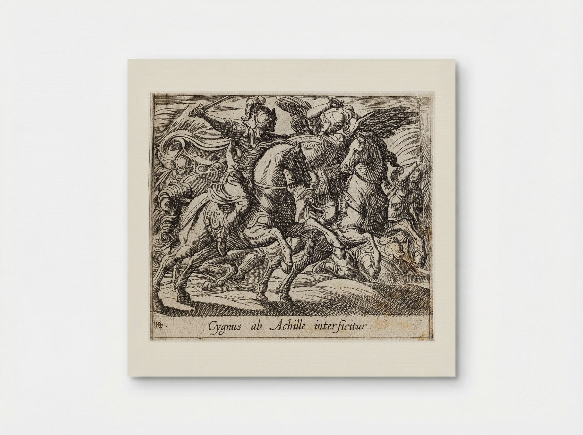 Achilles Battling Cygnus - Antonio Tempesta - Poster