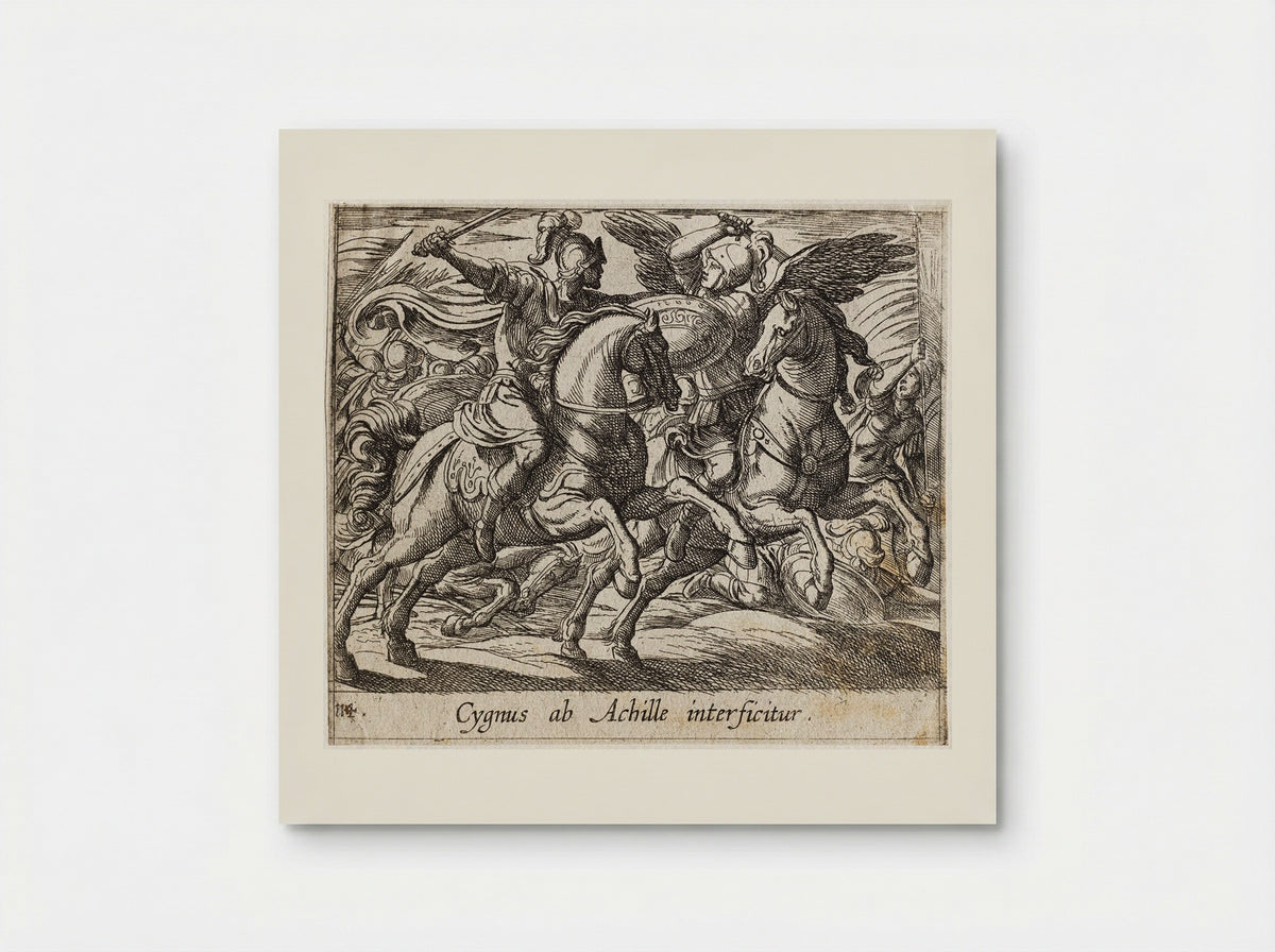 Achilles Battling Cygnus - Antonio Tempesta - Poster
