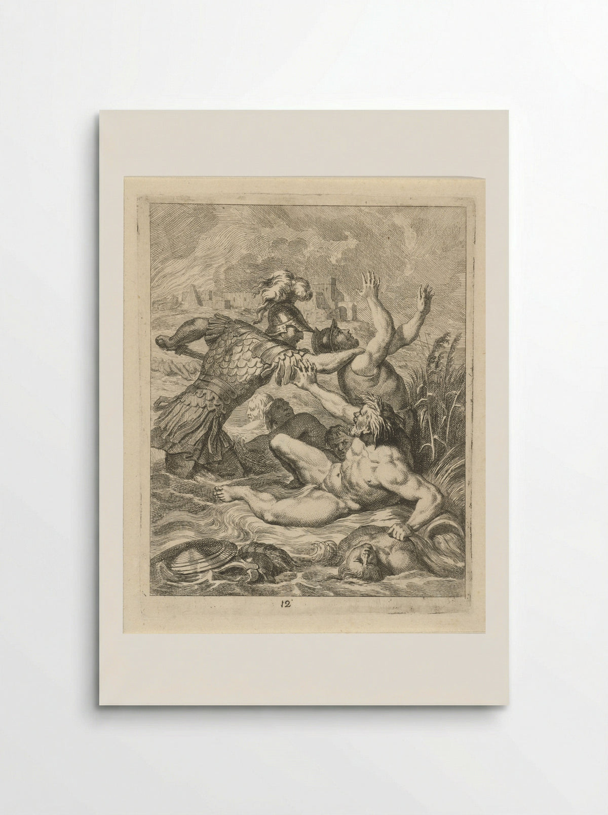 Achilles Fights the River God Scamander - J. Alexander Janssens - Poster