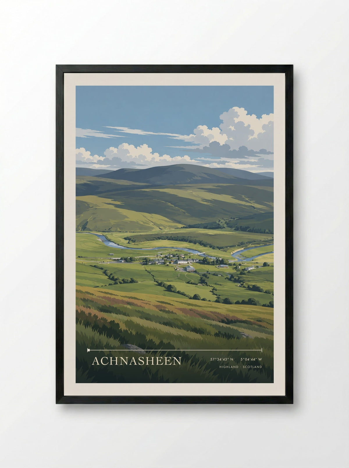 Achnasheen, Highland | Travel Poster - Framed Print Black