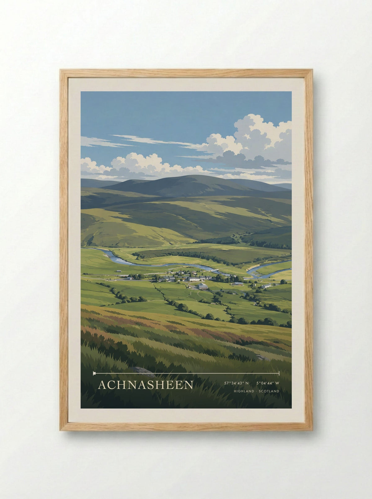 Achnasheen, Highland | Travel Poster - Framed Print Wood