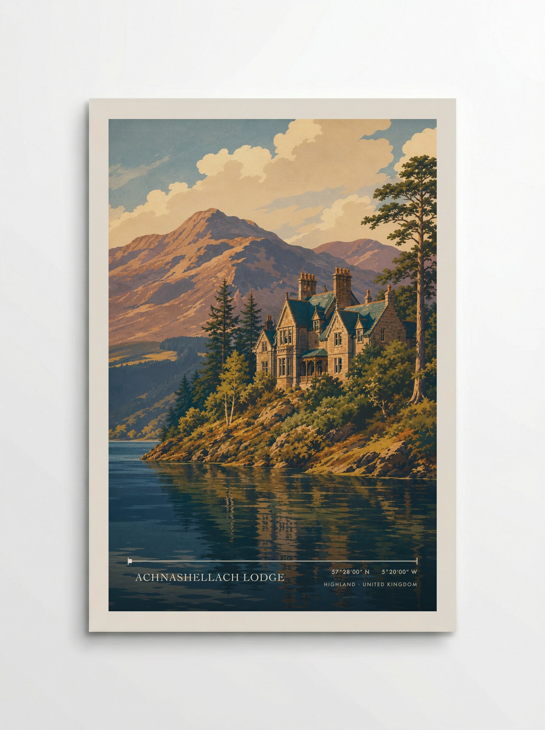 Achnashellach Lodge Highland United Kingdom Travel Poster - Poster