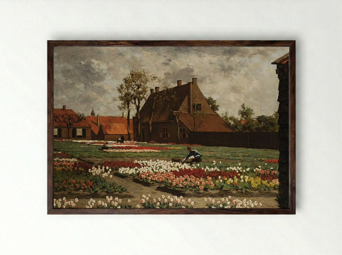 Achterzijde van Paleis Huis ten Bosch in Den Haag - Anton L. Koster - Framed Print Dark Wood
