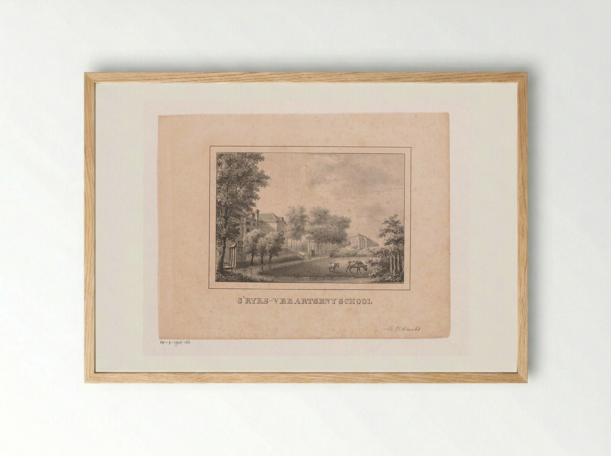 Achterzijde van de Rijks Veeartsenijschool in Utrecht - Michel Mourot - Framed Print Wood