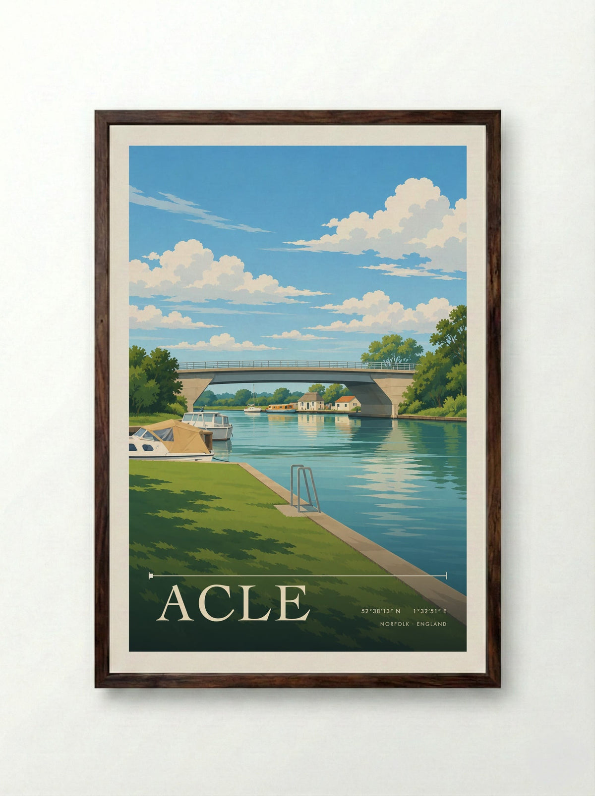 Acle, Norfolk | Travel Poster - Framed Print Dark Wood