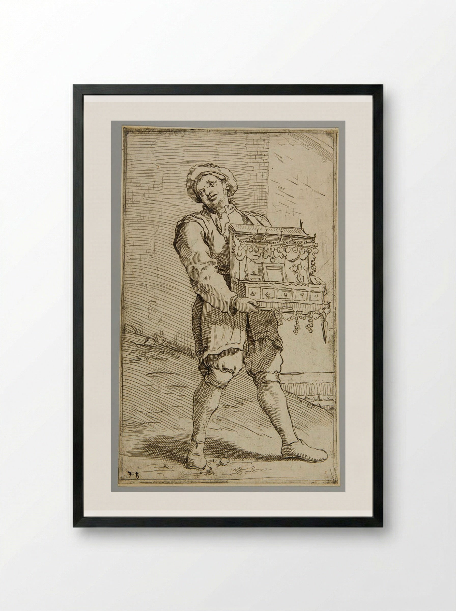 Acoramaglietti (Plate 71) - Simon Guillain - Framed Print Black