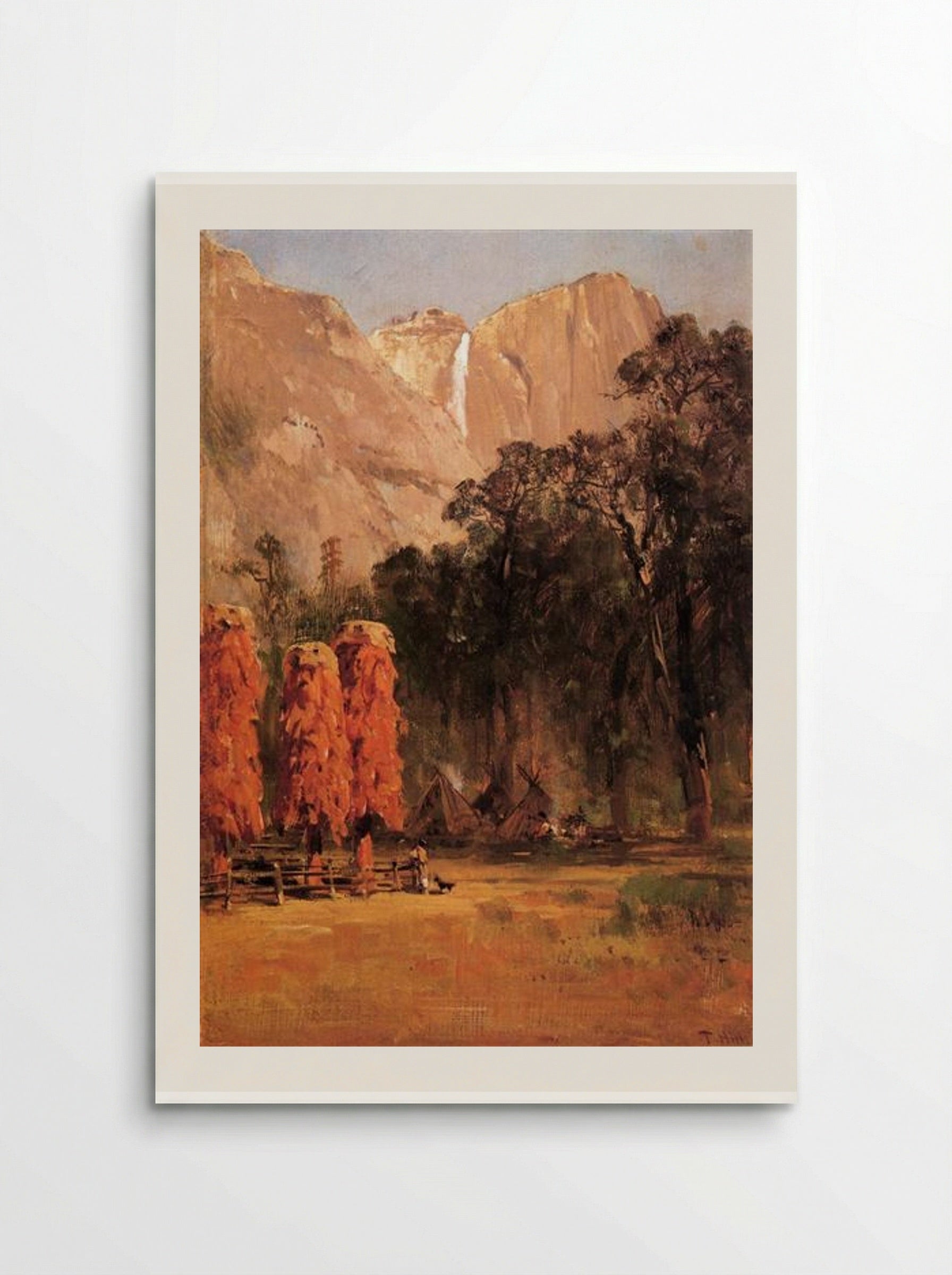 Acorn granaries, by Piute Indian camp in Yosemite - Thomas Hill - Poster