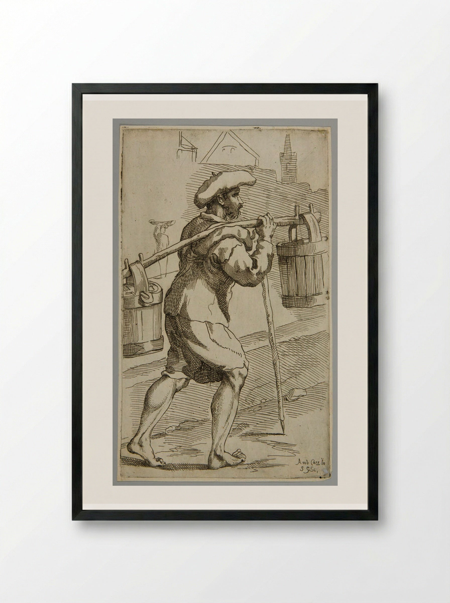 Acquarolo d'acqua del Reno, Plate 10 - Simon Guillain - Framed Print Black