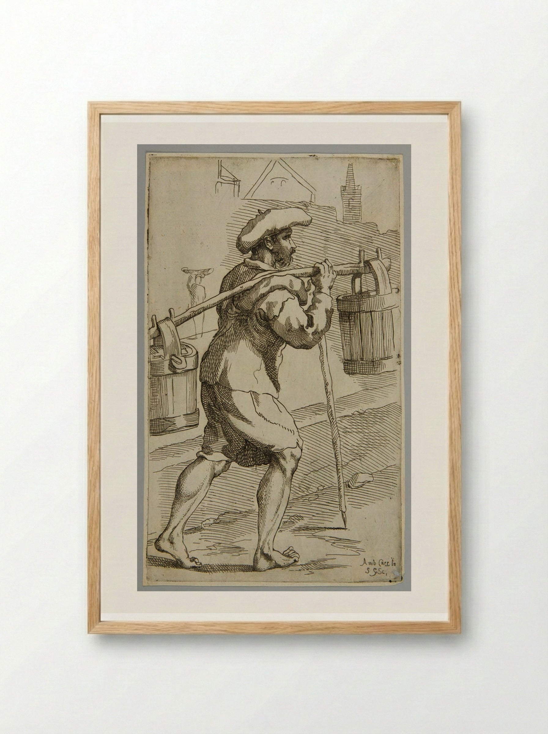 Acquarolo d'acqua del Reno, Plate 10 - Simon Guillain - Framed Print Wood
