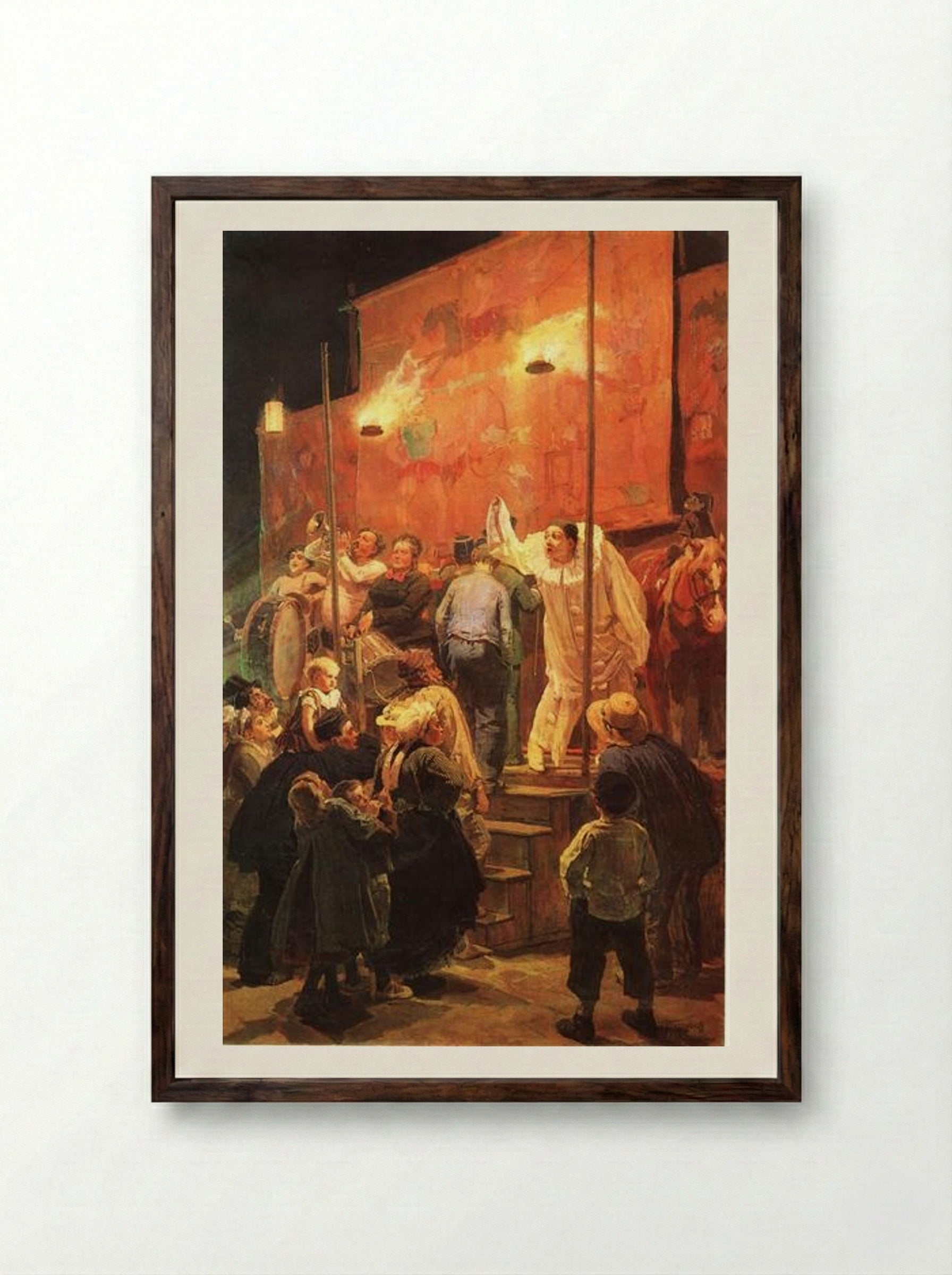 Acrobats (Festival in a Paris Suburb) - Viktor Vasnetsov - Framed Print Dark Wood