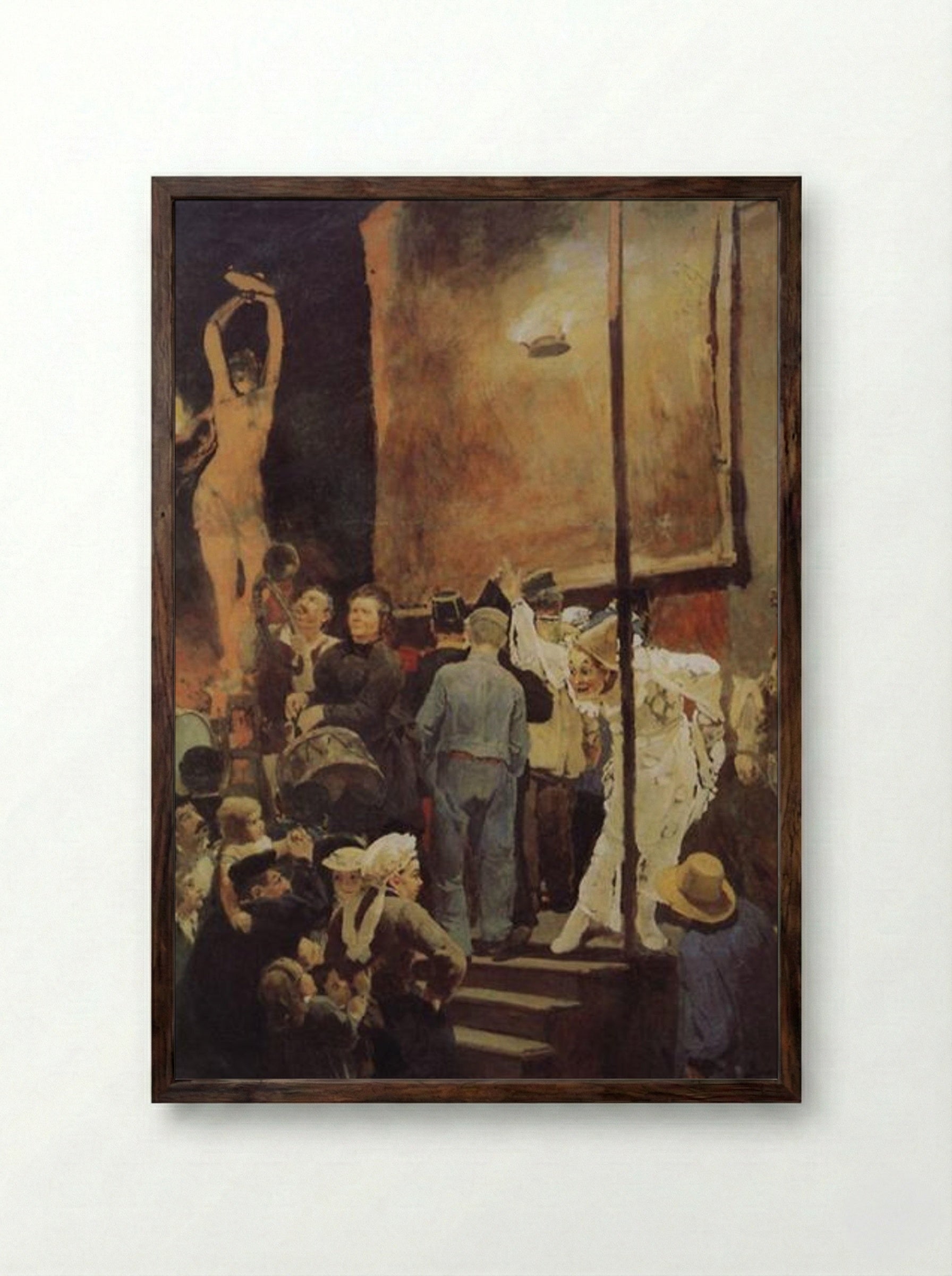 Acrobats (On a holiday near Paris) - Viktor Vasnetsov - Framed Print Dark Wood