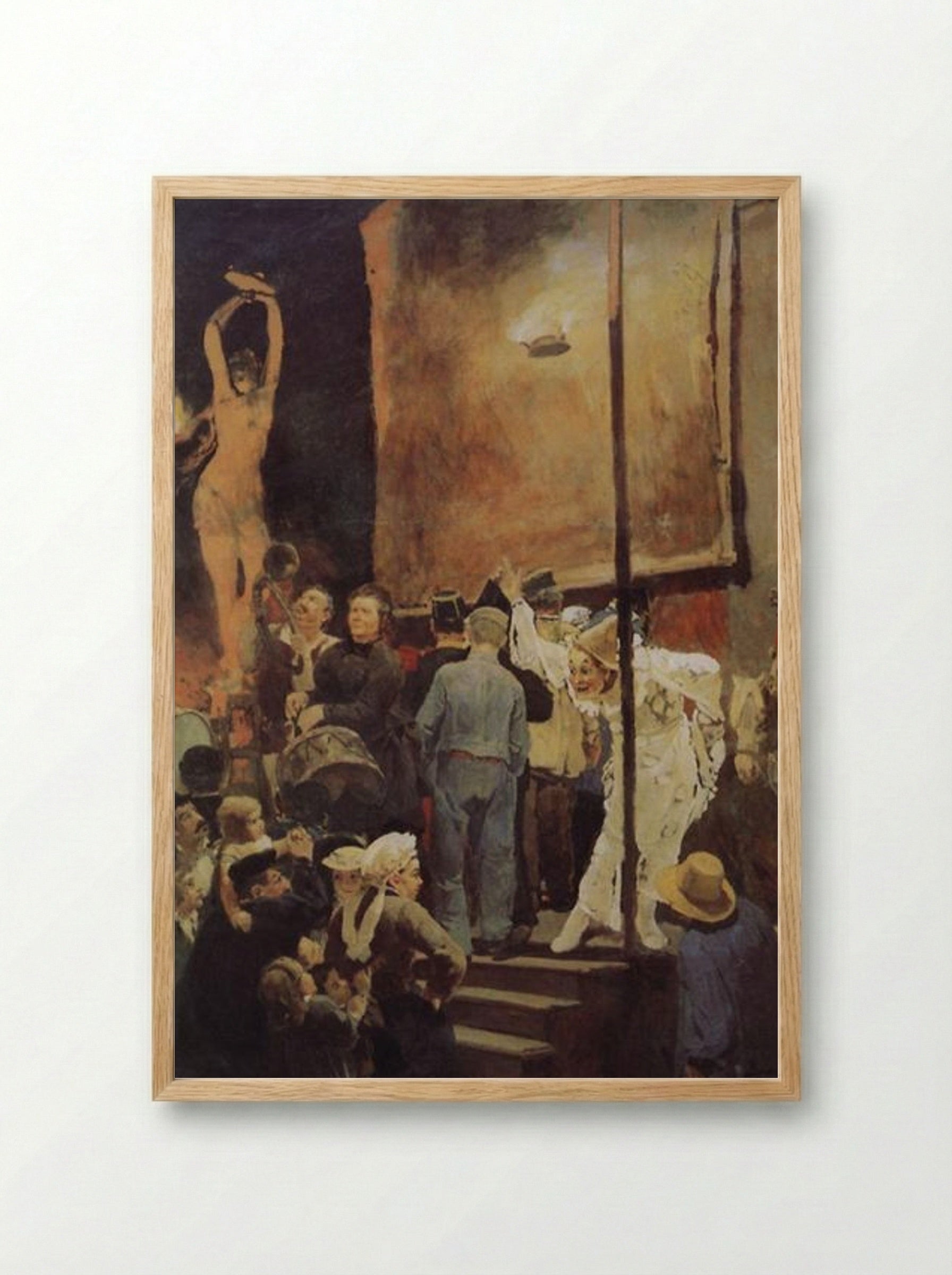 Acrobats (On a holiday near Paris) - Viktor Vasnetsov - Framed Print Wood