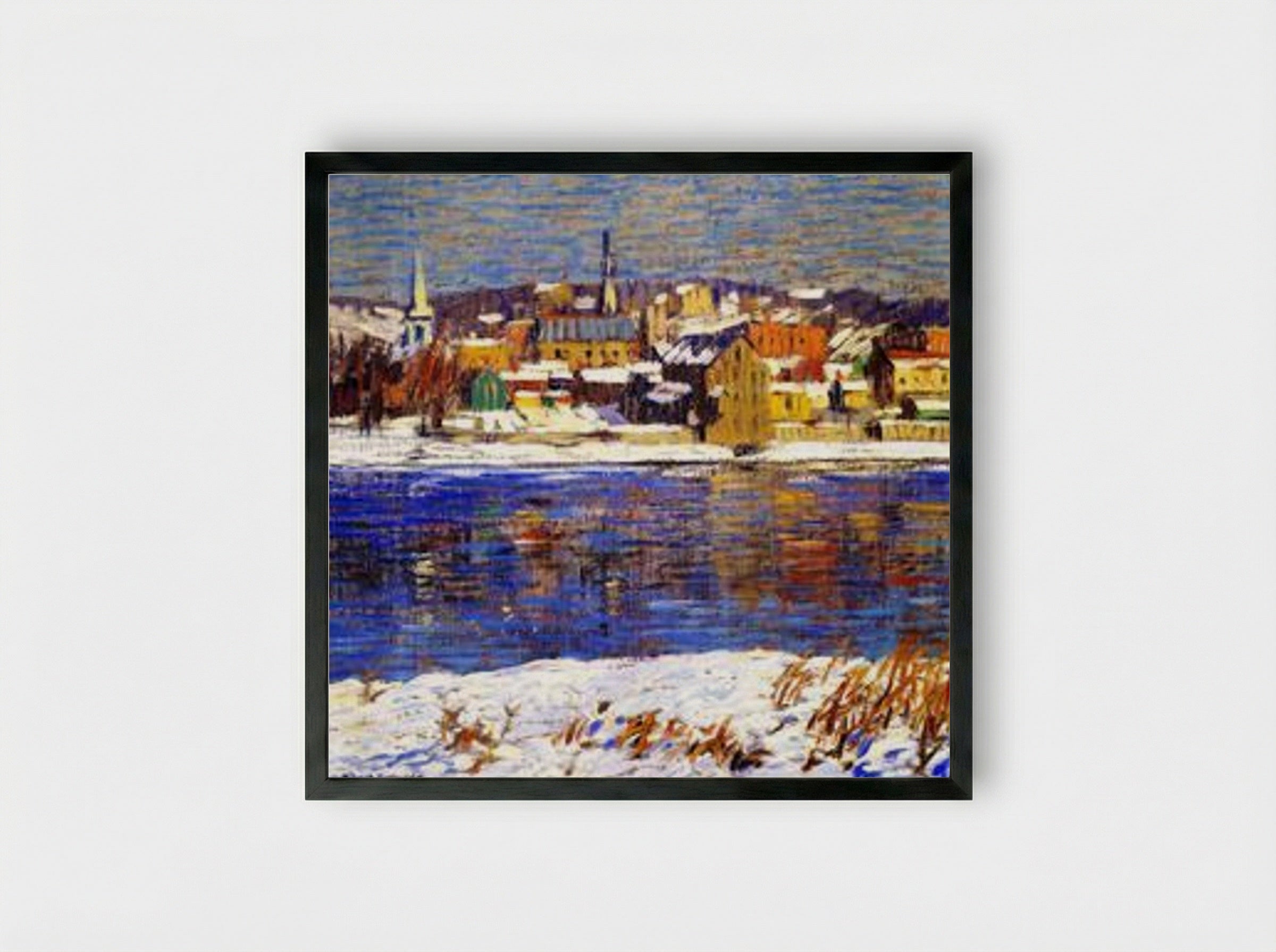 Across the Delaware - Robert Spencer - Framed Print Black