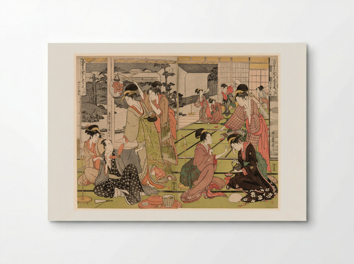 Act Eleven from the series The Chushingura Drama Parodied by Famous Beauties - Kitagawa Utamaro - Poster