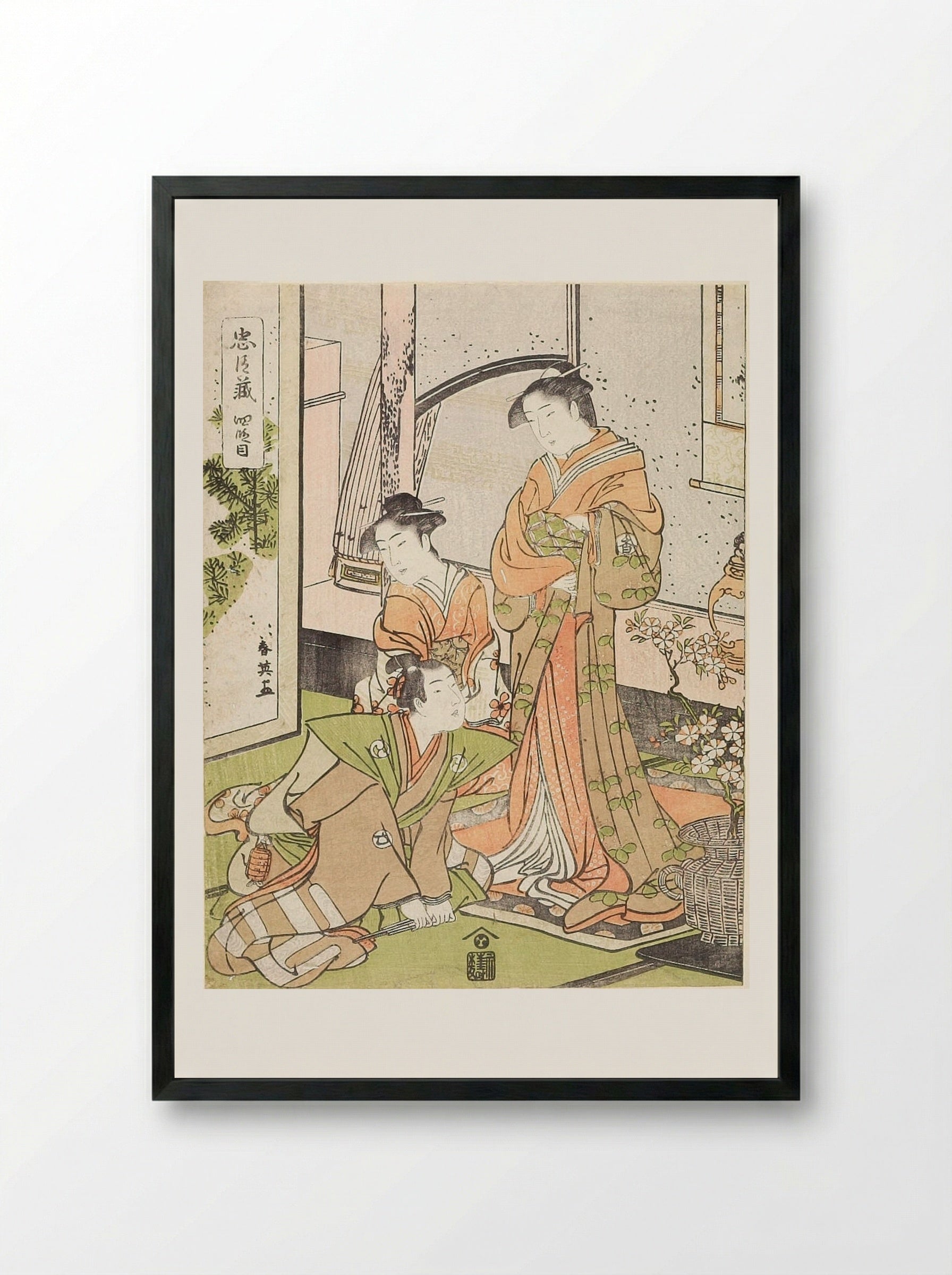 Act Four from the series Treasury of Loyal Retainers - Katsukawa Shun'ei - Framed Print Black