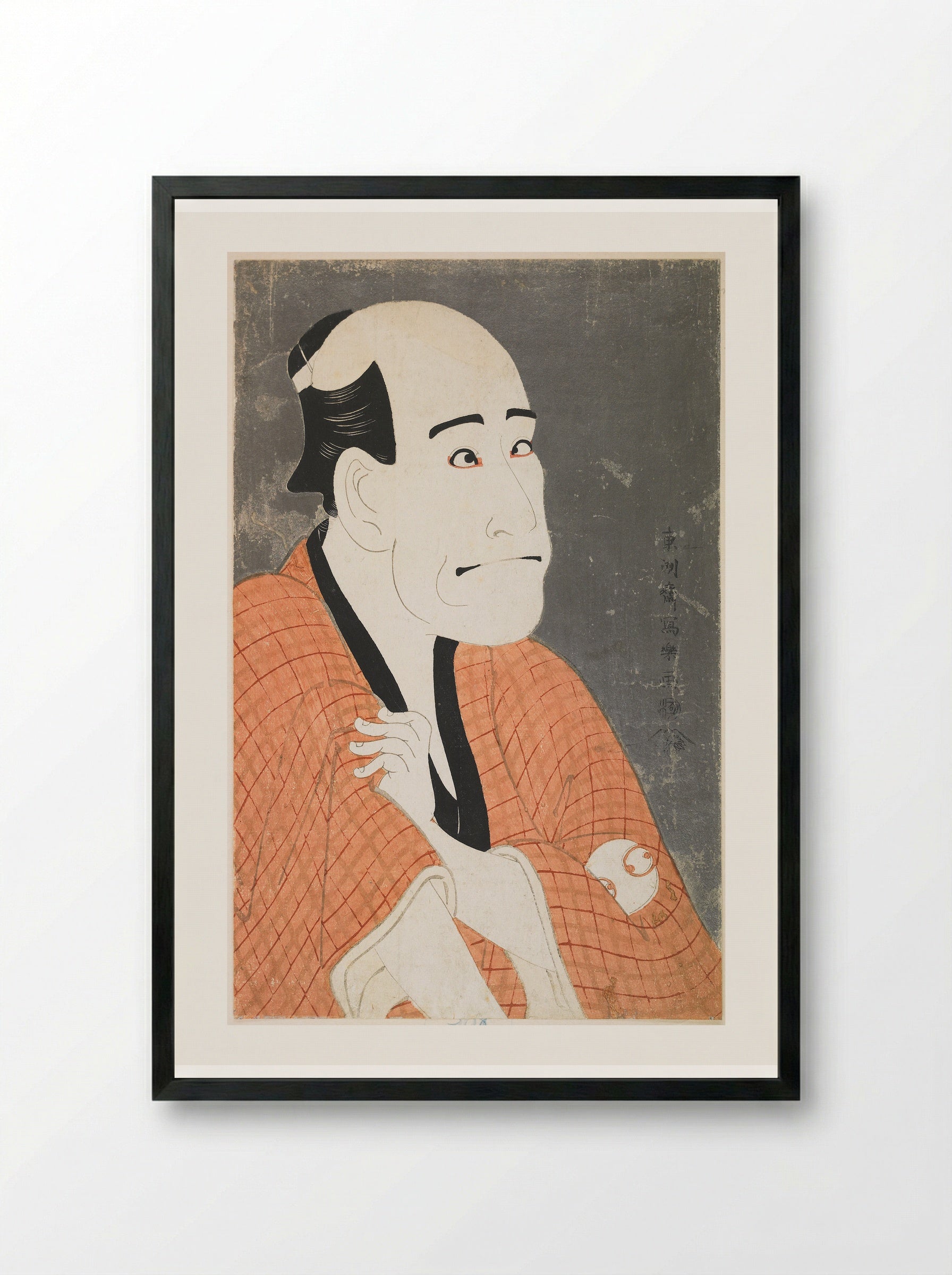 Actor Arashi Ryuzō as the Money Lender Ishibe Kinkichi - Tōshūsai Sharaku - Framed Print Black