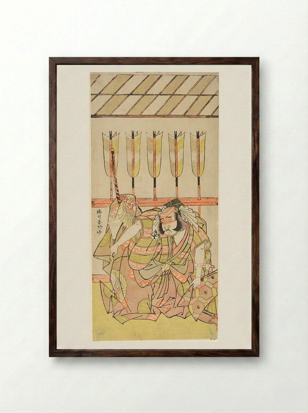 Actor Bando Mitsugoro I as Asahina - Katsukawa Shunkō - Framed Print Dark Wood