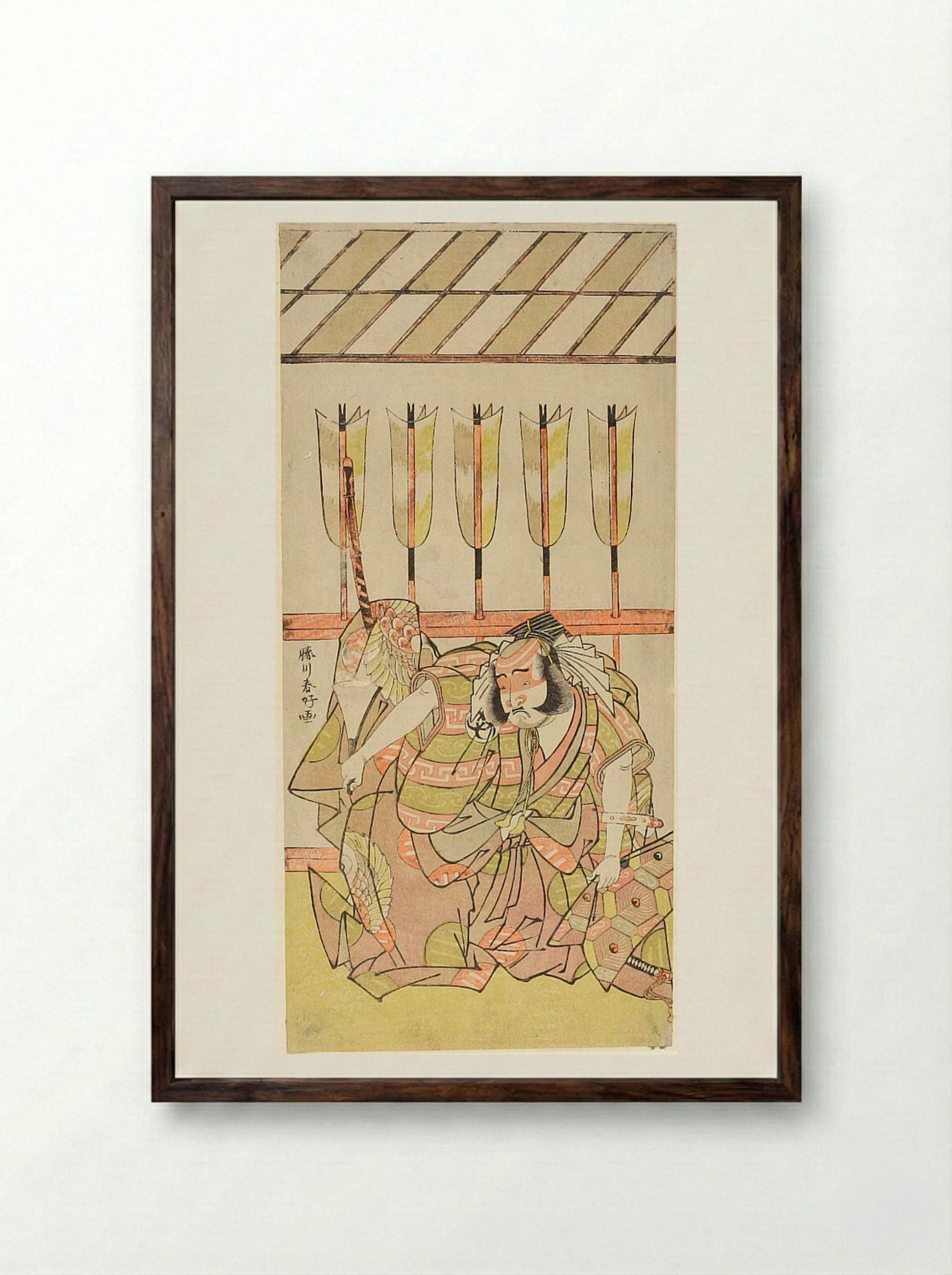 Actor Bando Mitsugoro I as Asahina - Katsukawa Shunkō - Framed Print Dark Wood