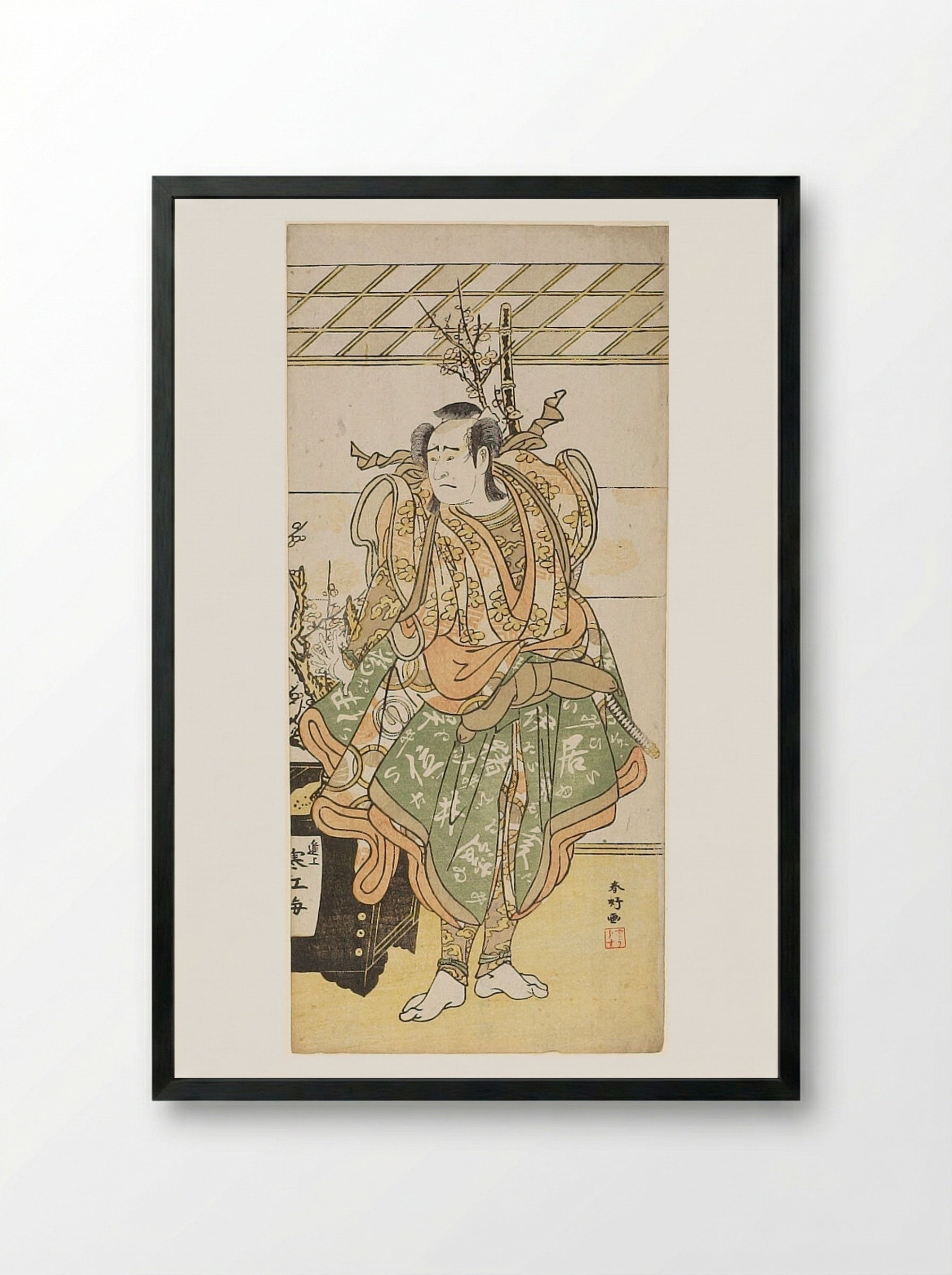 Actor Faces Left - Katsukawa Shunkō - Framed Print Black