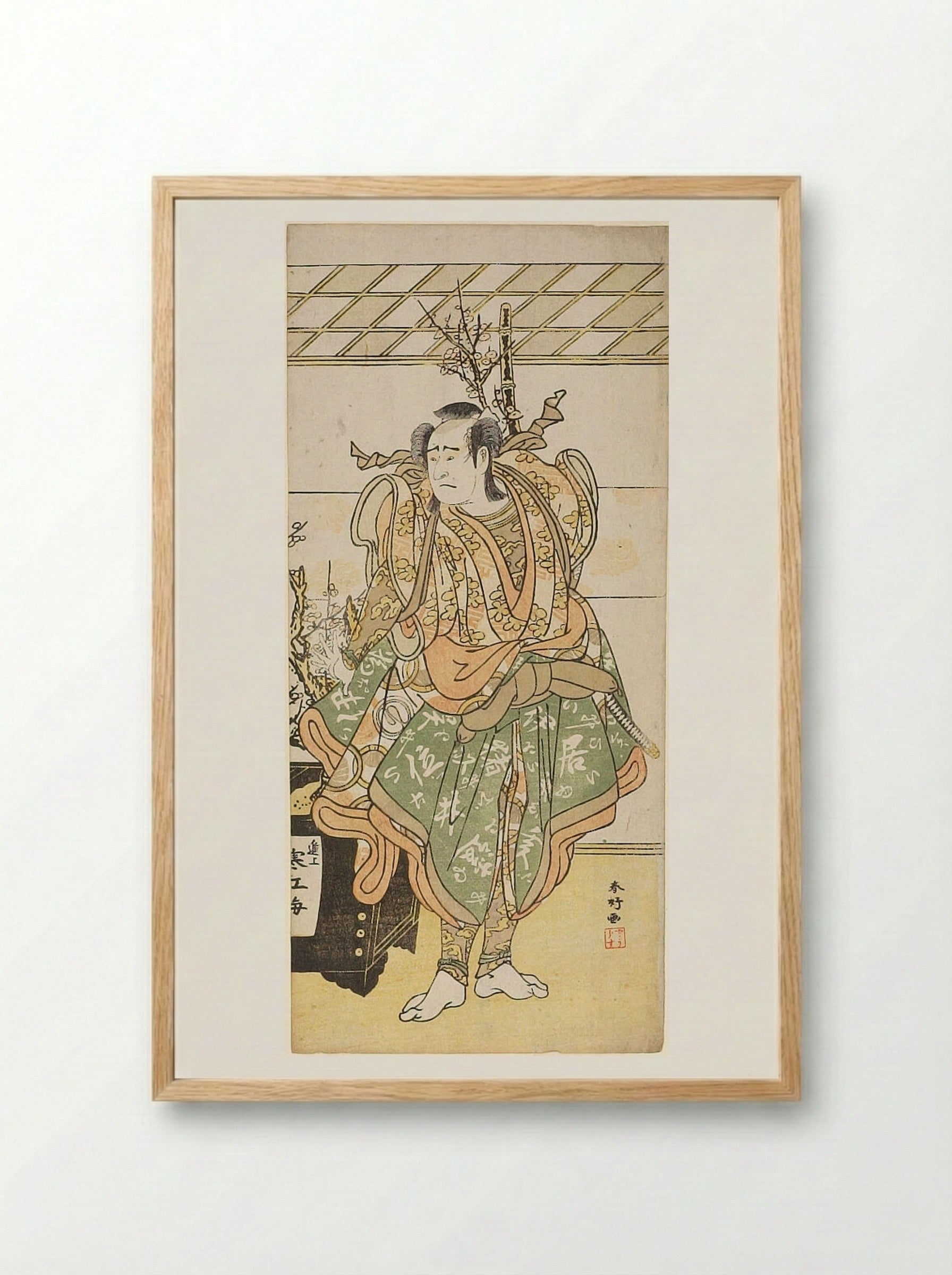 Actor Faces Left - Katsukawa Shunkō - Framed Print Wood