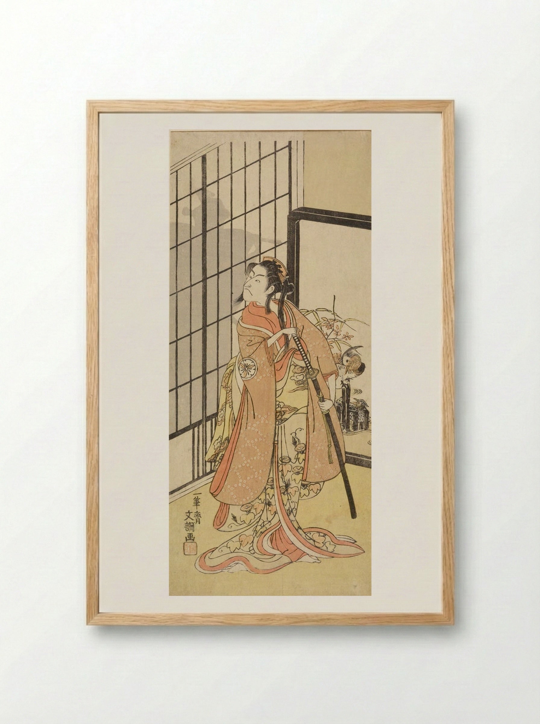 Actor Matsumoto Koshirō II as Asagao - Ippitsusai Bunchō - Framed Print Wood