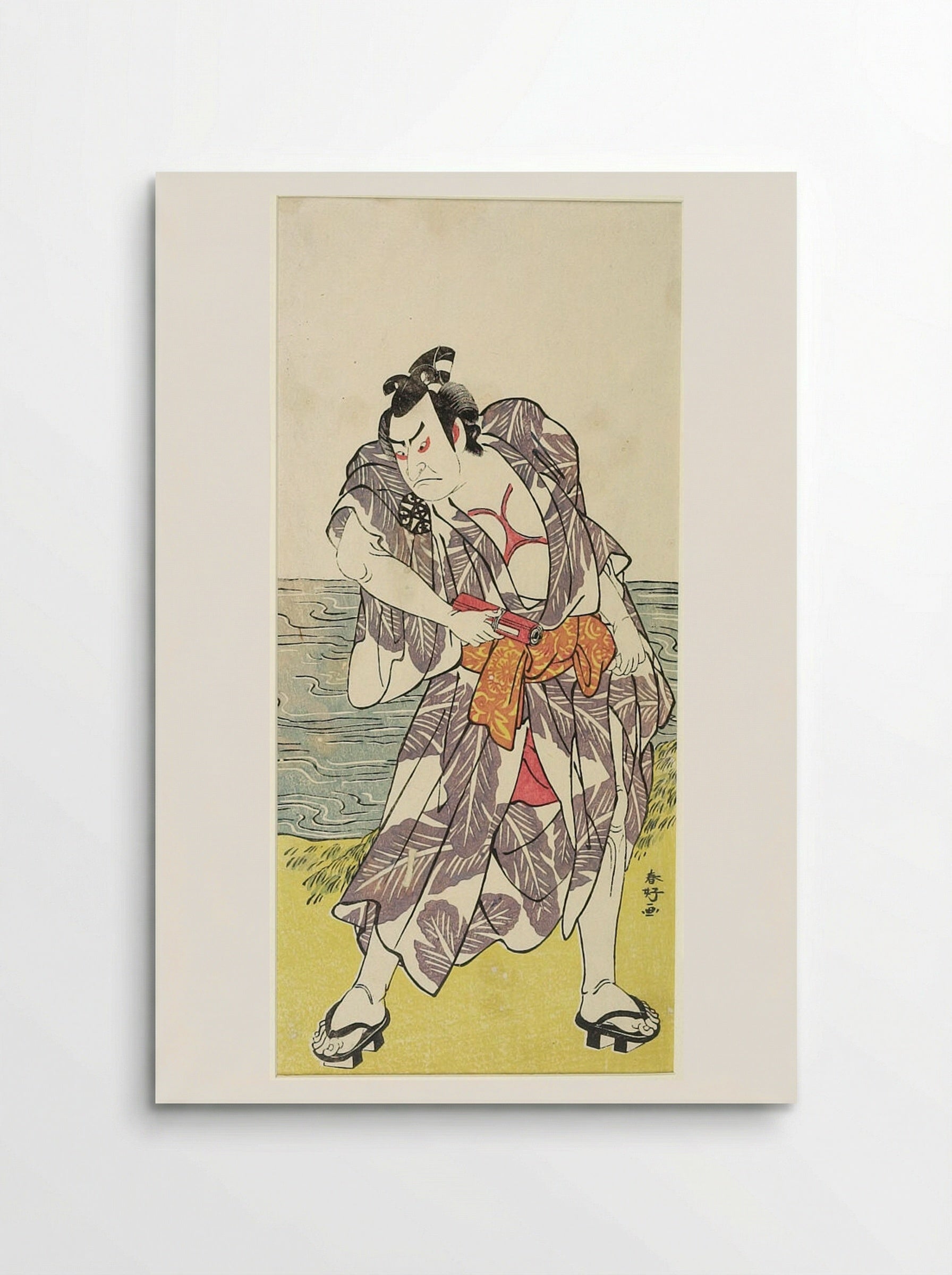 Actor Nakamura Denkūrō 2nd as a Wrestler - Katsukawa Shunkō - Poster