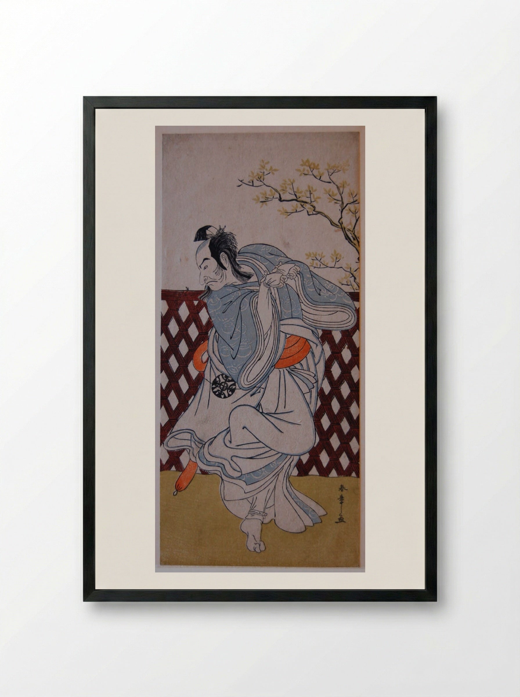 Actor Nakamura Nakazō 1st as Sakon-gitsune - Katsukawa Shunshō - Framed Print Black