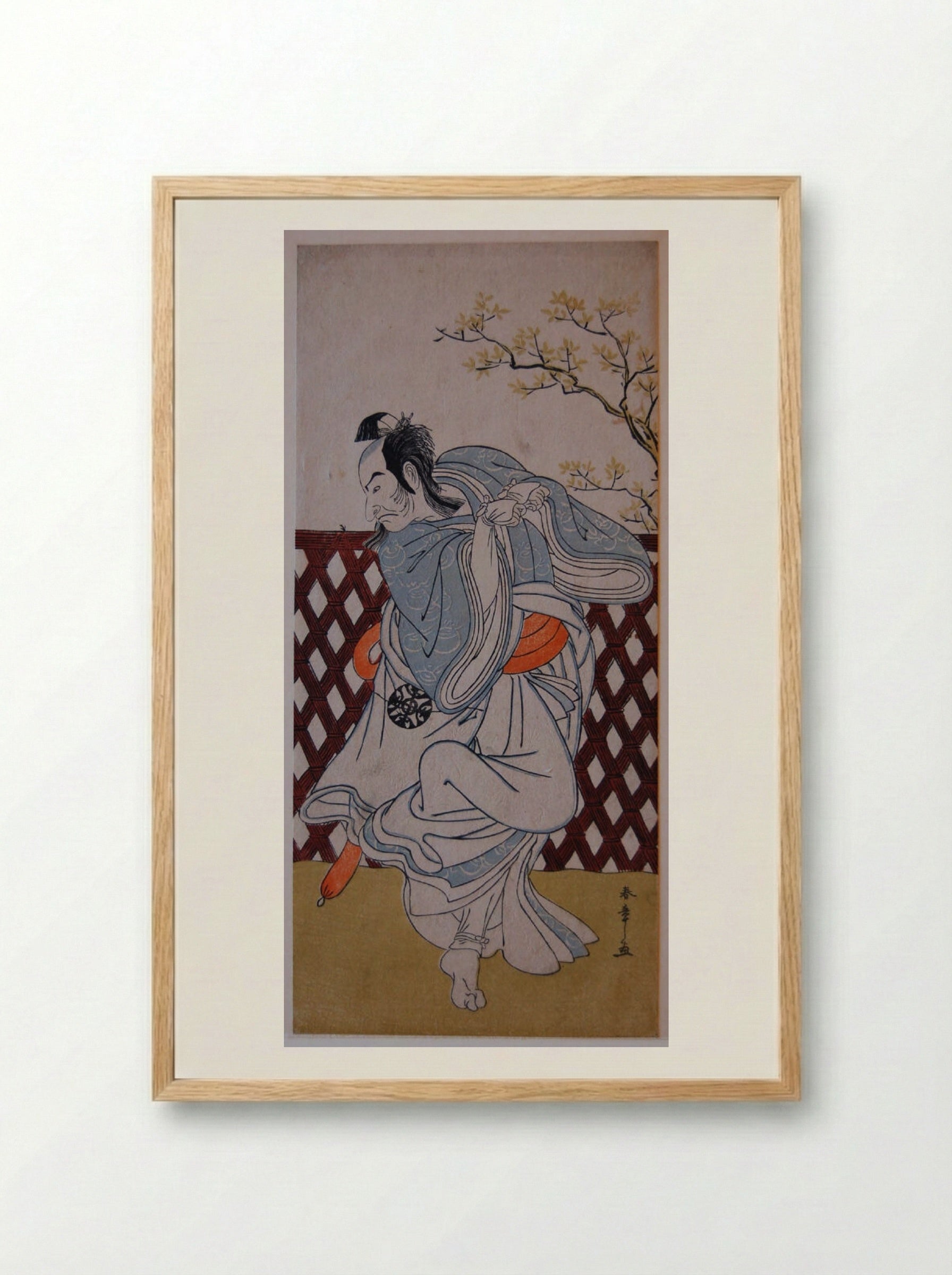 Actor Nakamura Nakazō 1st as Sakon-gitsune - Katsukawa Shunshō - Framed Print Wood