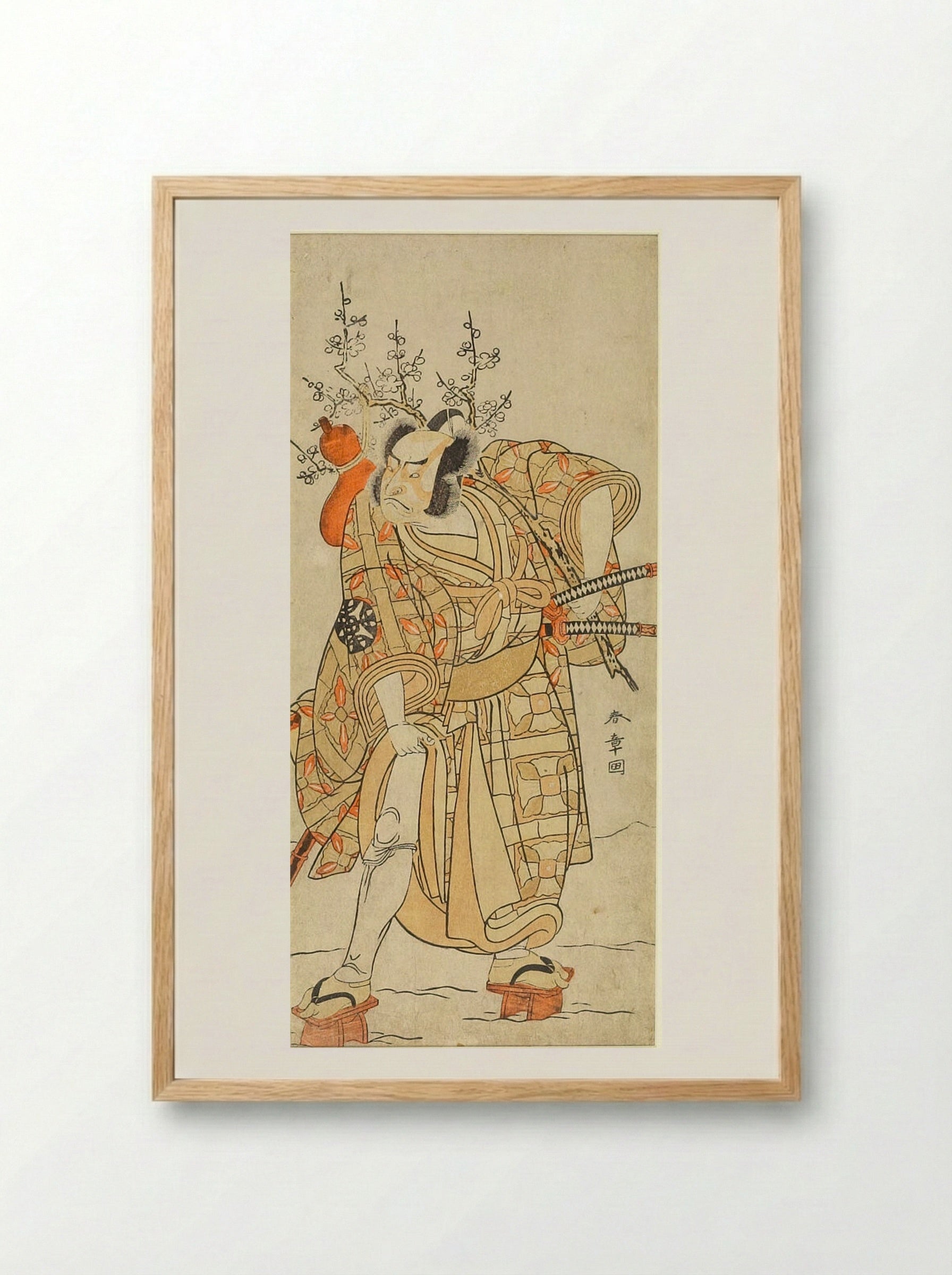 Actor Nakamura Nakazō I as Matano no Gorō - Katsukawa Shunshō - Framed Print Wood