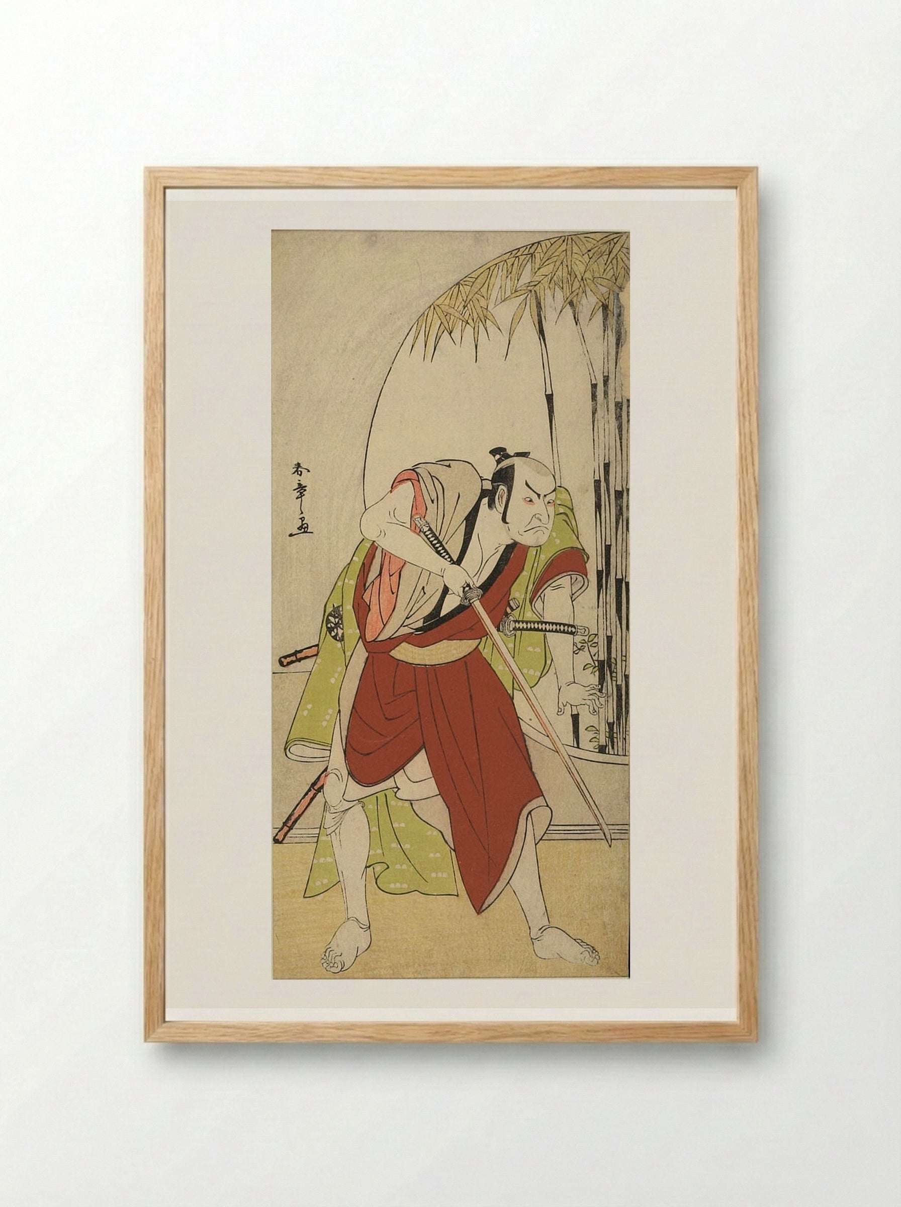 Actor Nakamura Nakazō I as Teraoka Heiemon - Katsukawa Shunshō - Framed Print Wood