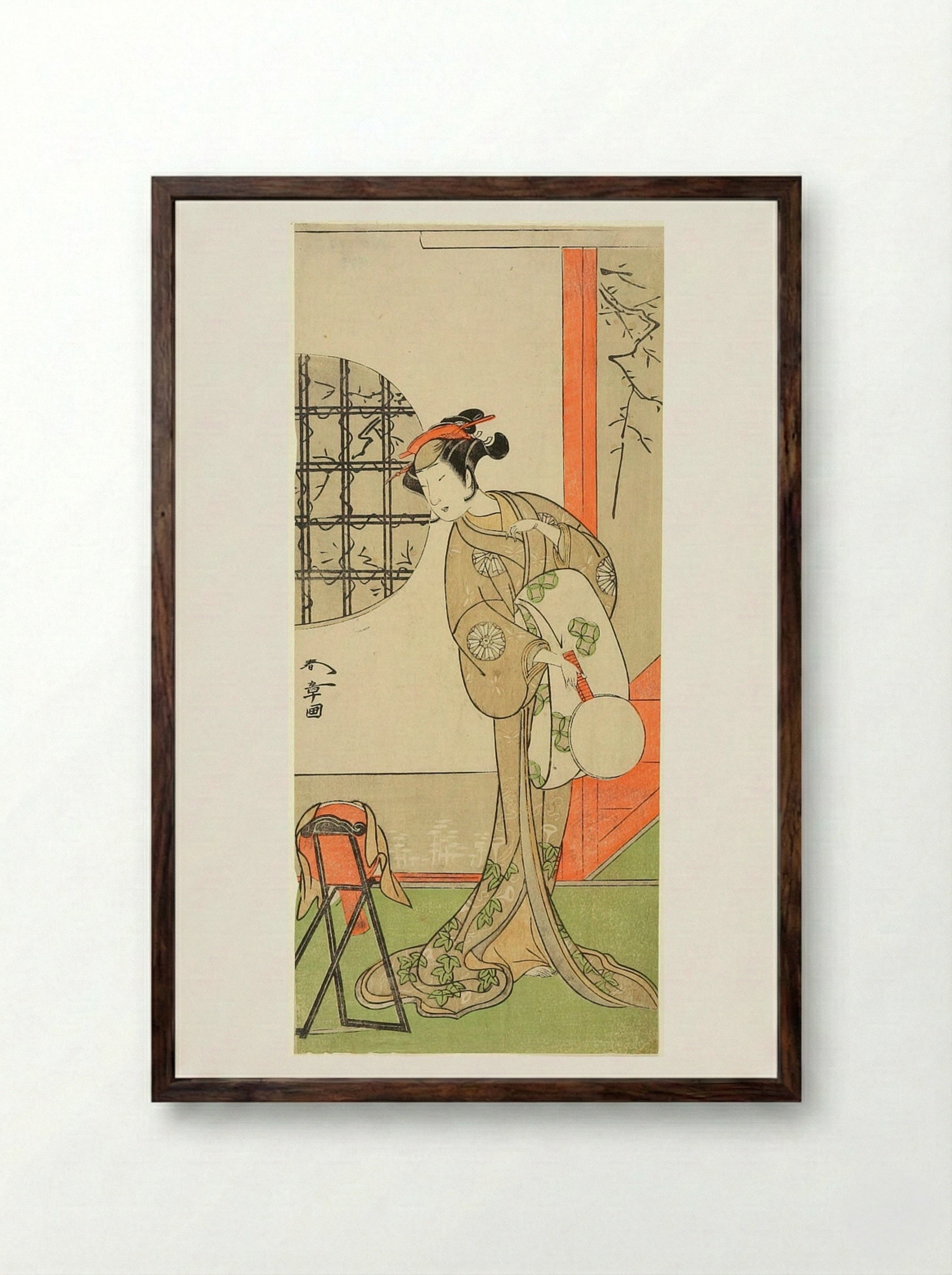 Actor Nakamura Noshio 1st - Katsukawa Shunshō - Framed Print Dark Wood