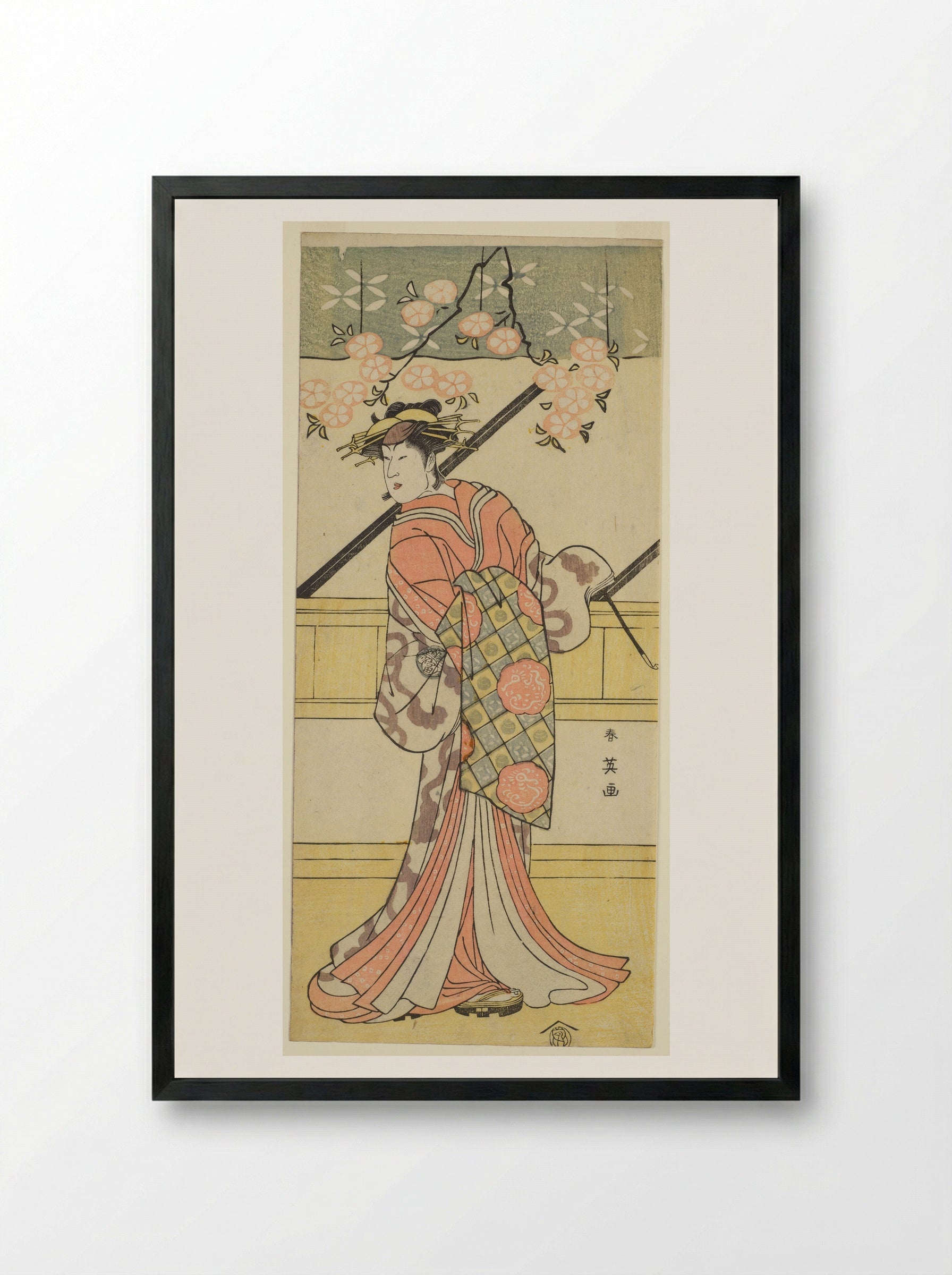 Actor Nakamura Tomisaburō I in a Sukeroku Play - Katsukawa Shun'ei - Framed Print Black
