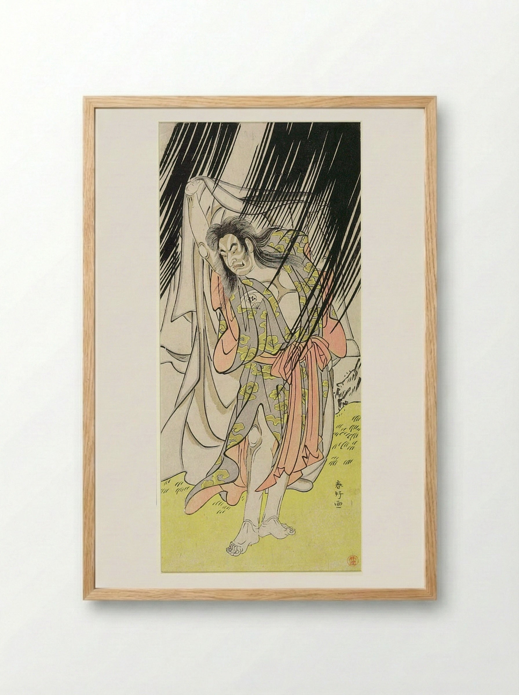 Actor Onoe Matsusuke as Kanshojō - Katsukawa Shunkō - Framed Print Wood