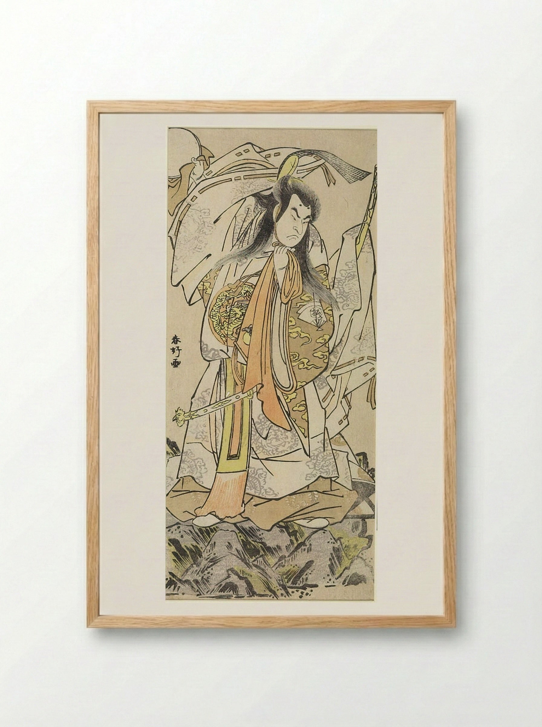 Actor Onoe Matsusuke as Tenjin Sugawara Michizane - Katsukawa Shunkō - Framed Print Wood