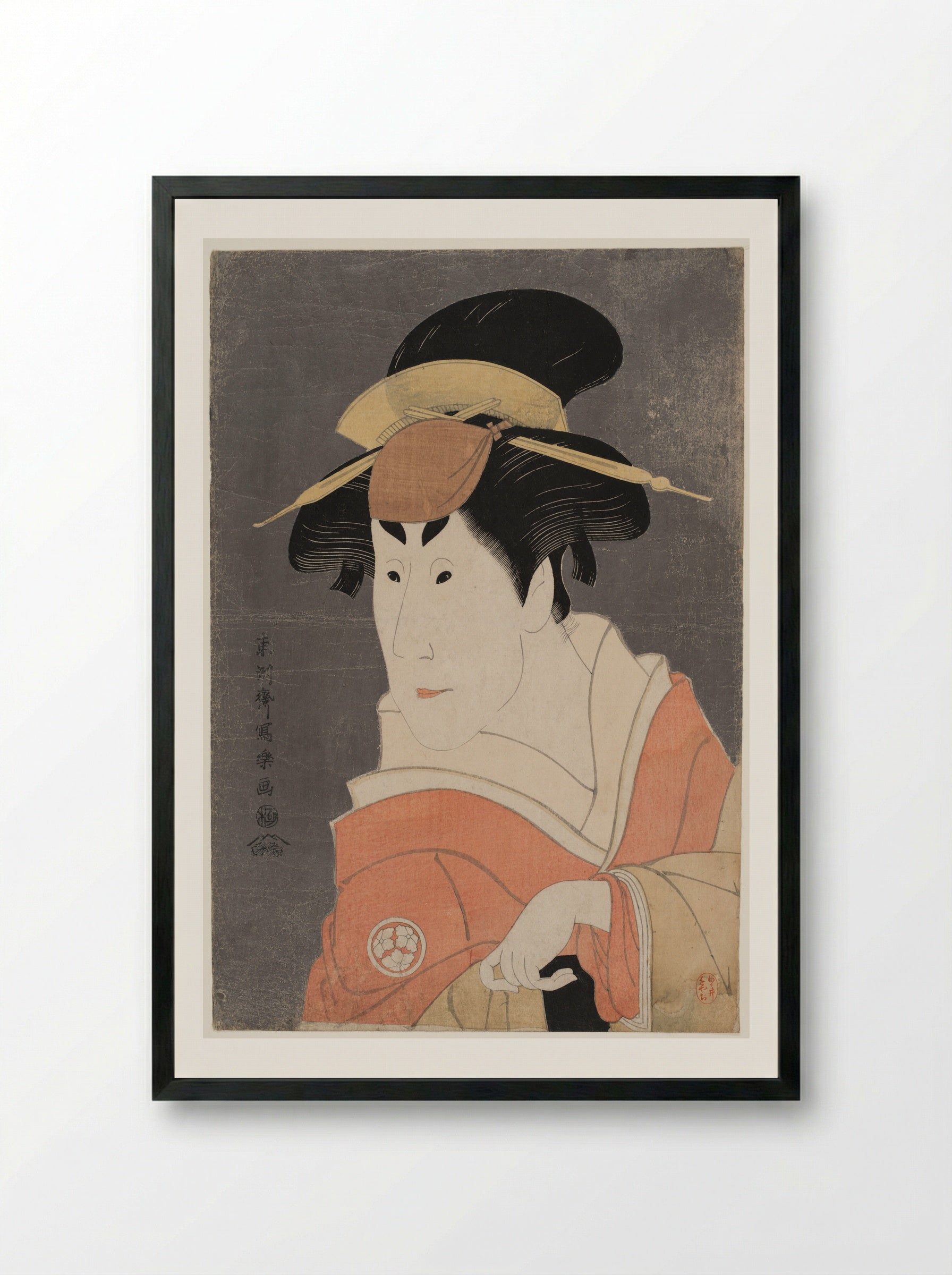 Actor Osagawa Tsuneyo 2nd - Tōshūsai Sharaku - Framed Print Black