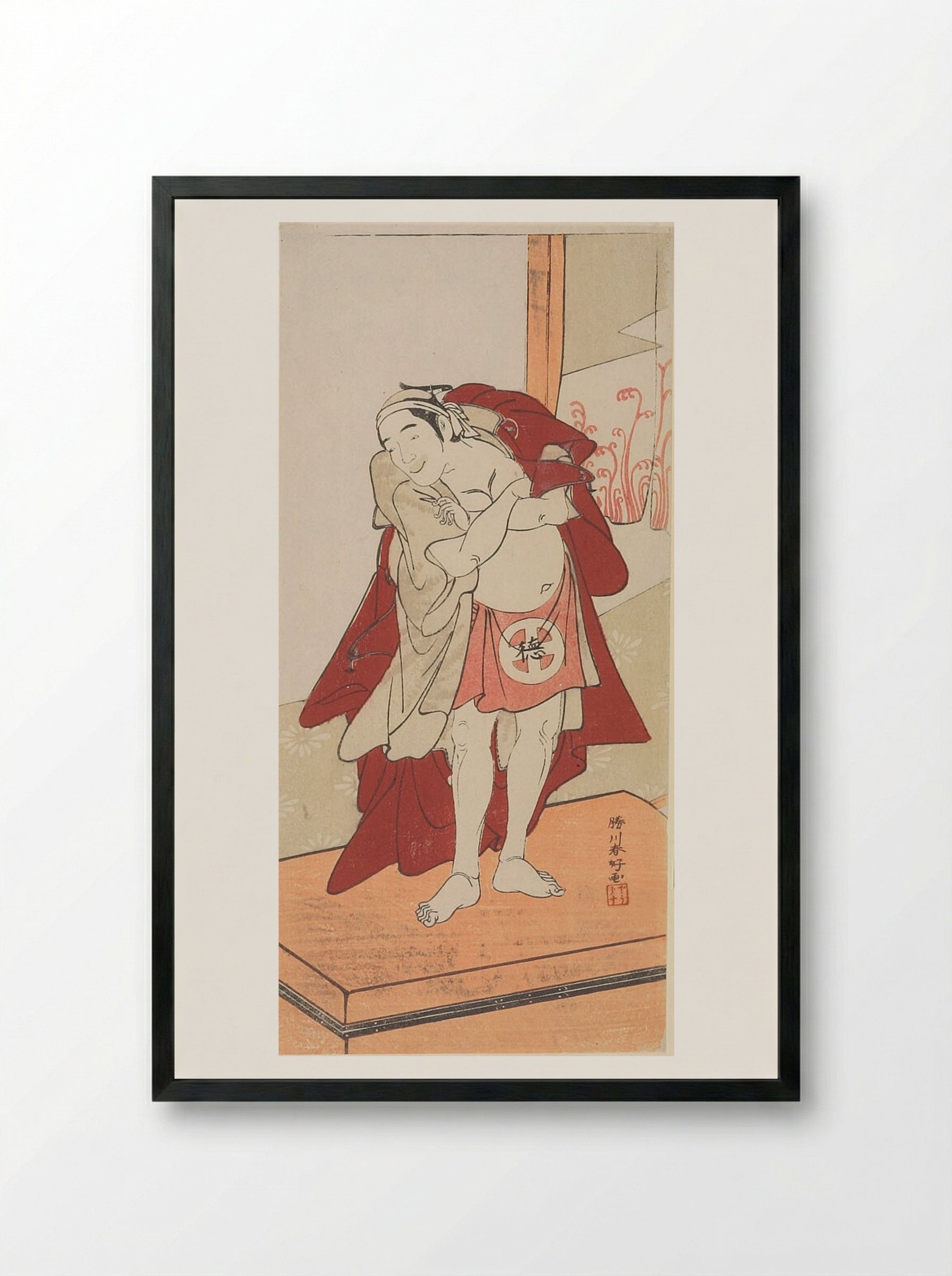 Actor Otani Tokuji as Amakawaya Gihei - Katsukawa Shunkō - Framed Print Black