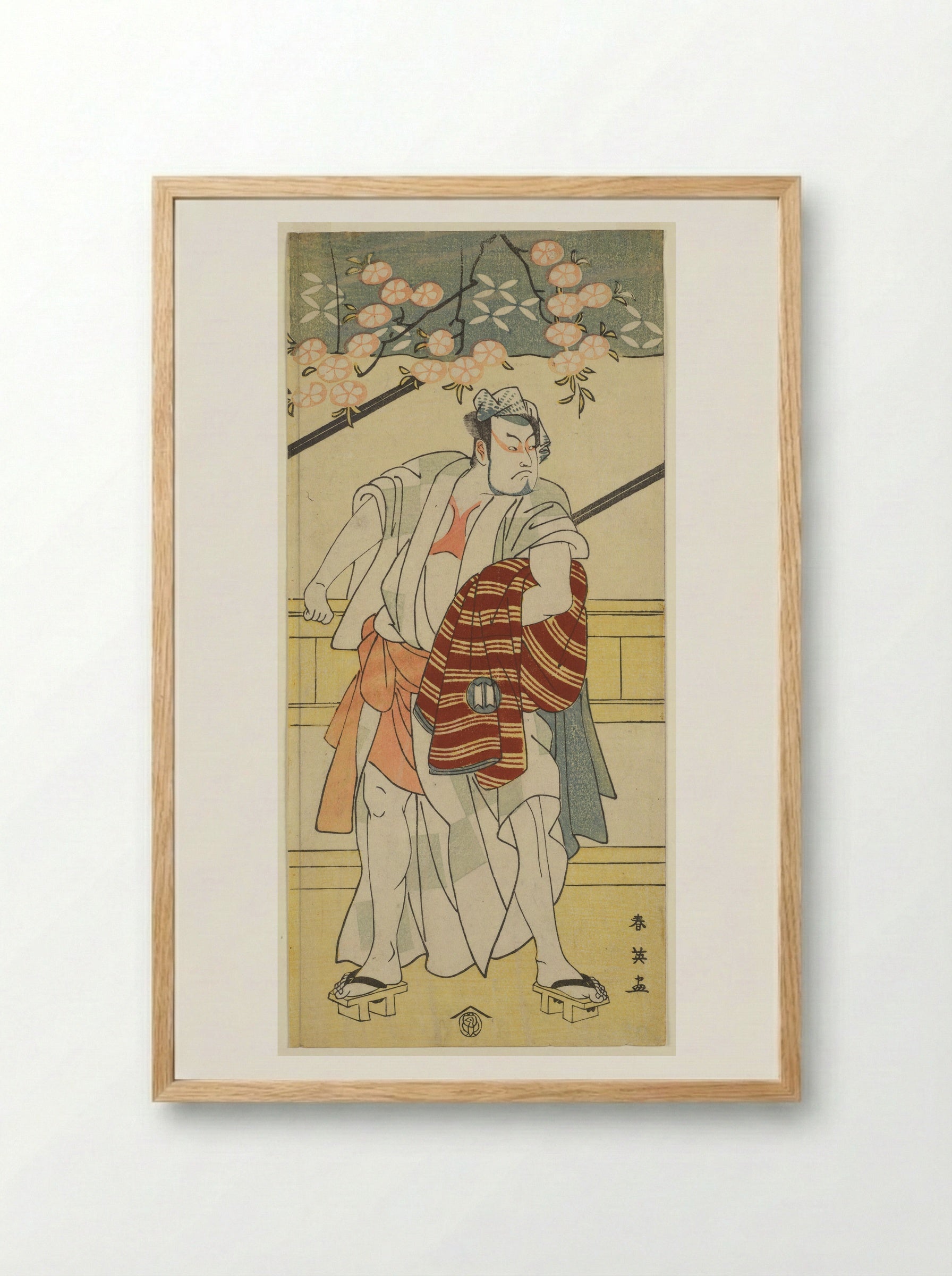 Actor Sakata Hangorō II in a Sukeroku Play - Katsukawa Shun'ei - Framed Print Wood