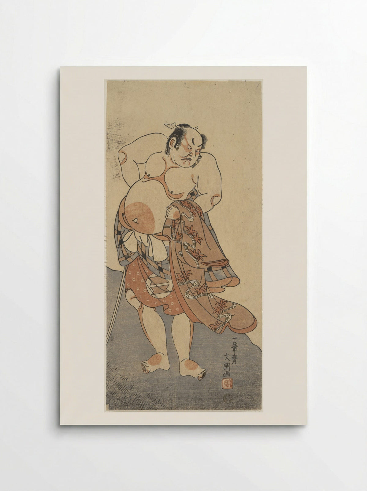 Actor Sakata Hongoro II as a Wrestler in a Play - Ippitsusai Bunchō - Poster