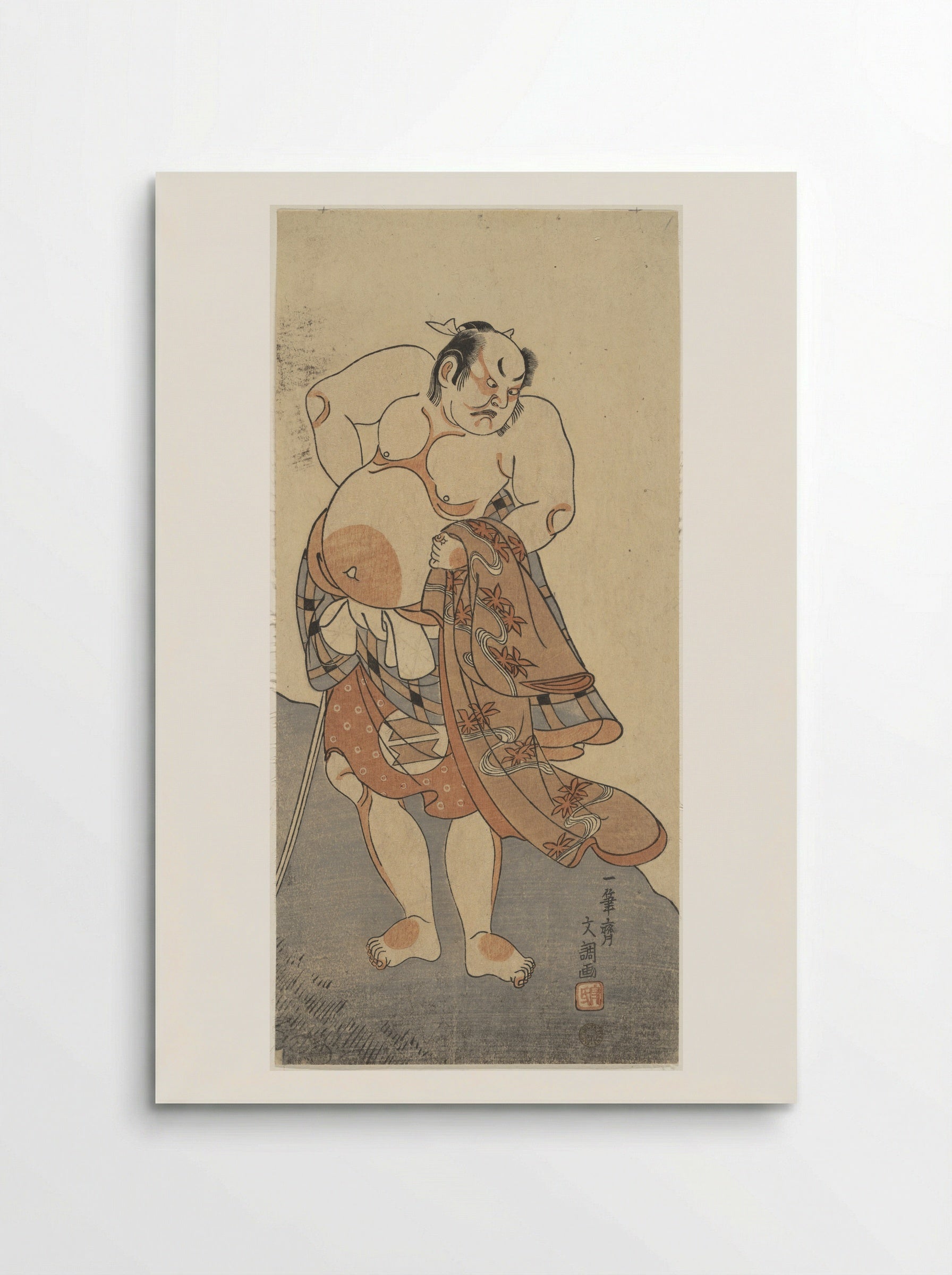 Actor Sakata Hongoro II as a Wrestler in a Play - Ippitsusai Bunchō - Poster