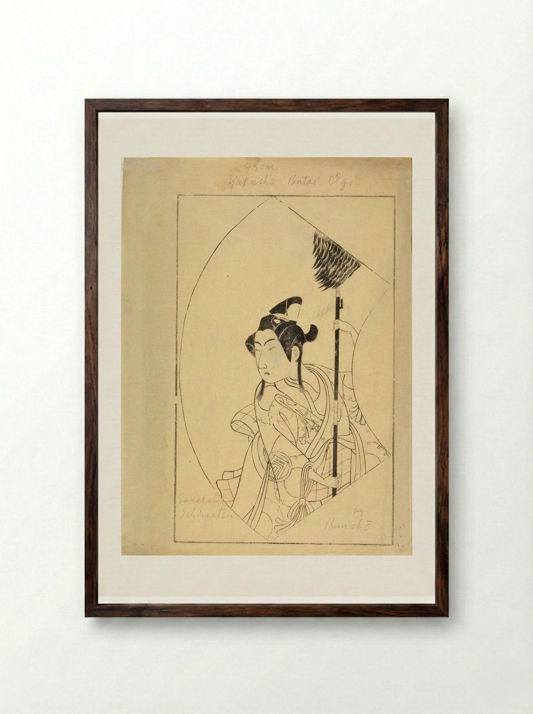 Actor Sanokawa Ichimatsu - Ippitsusai Bunchō - Framed Print Dark Wood