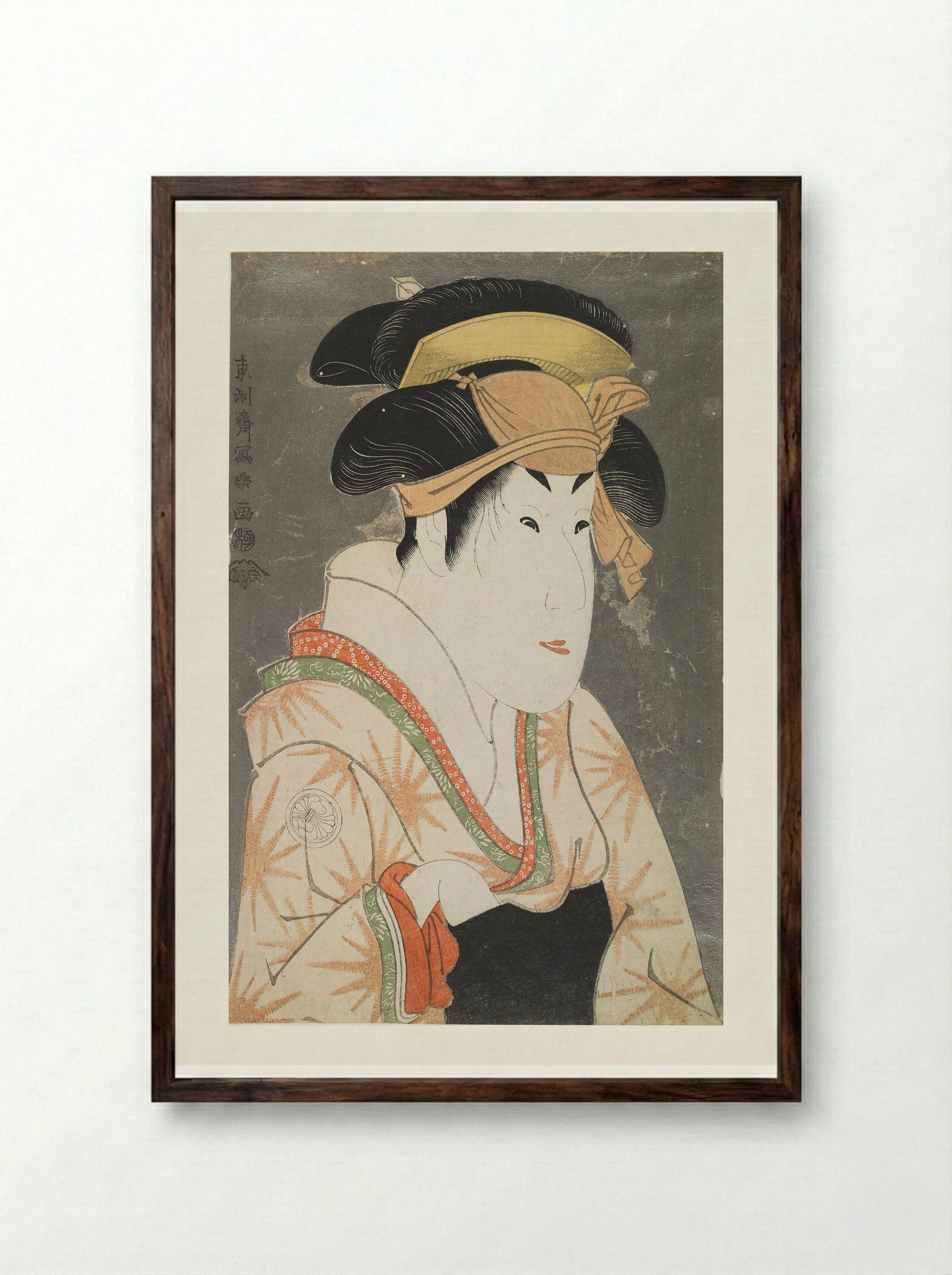 Actor Segawa Kikunojō 3rd as Oshizu - Tōshūsai Sharaku - Framed Print Dark Wood